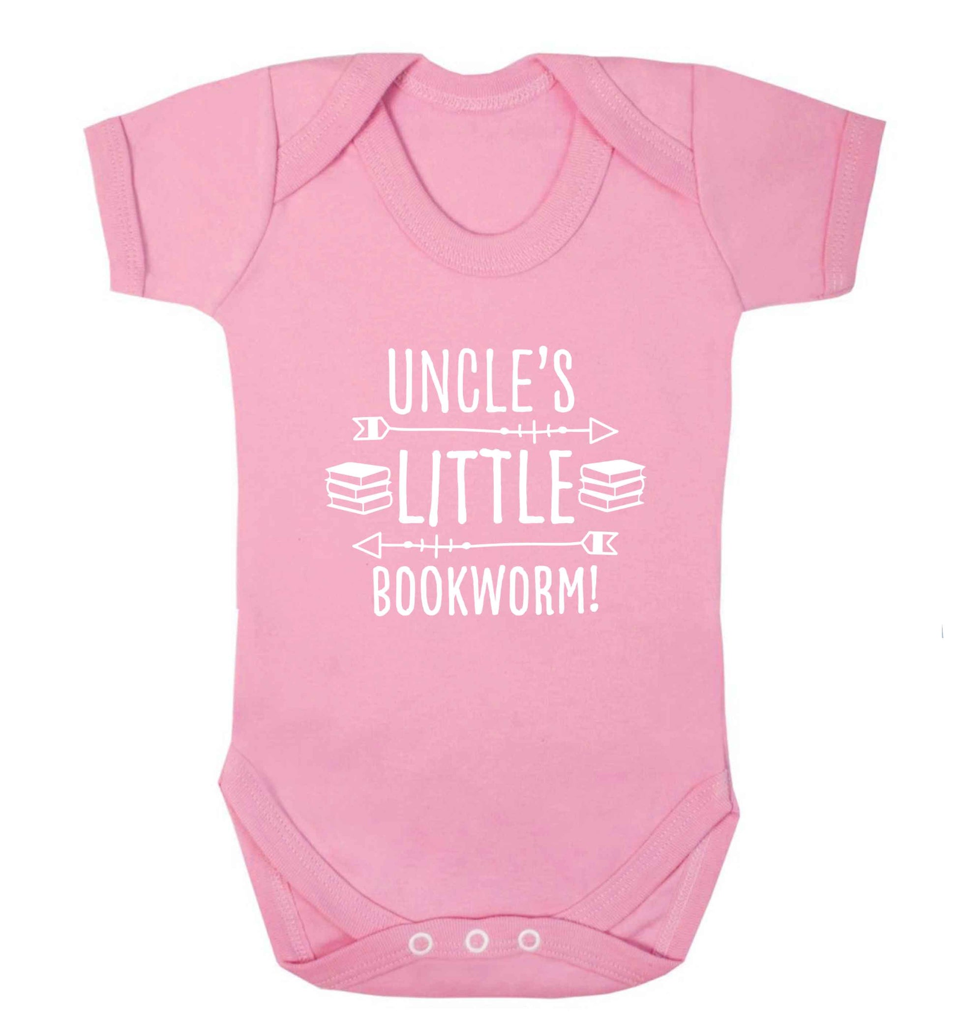 Uncle's little bookworm baby vest pale pink 18-24 months