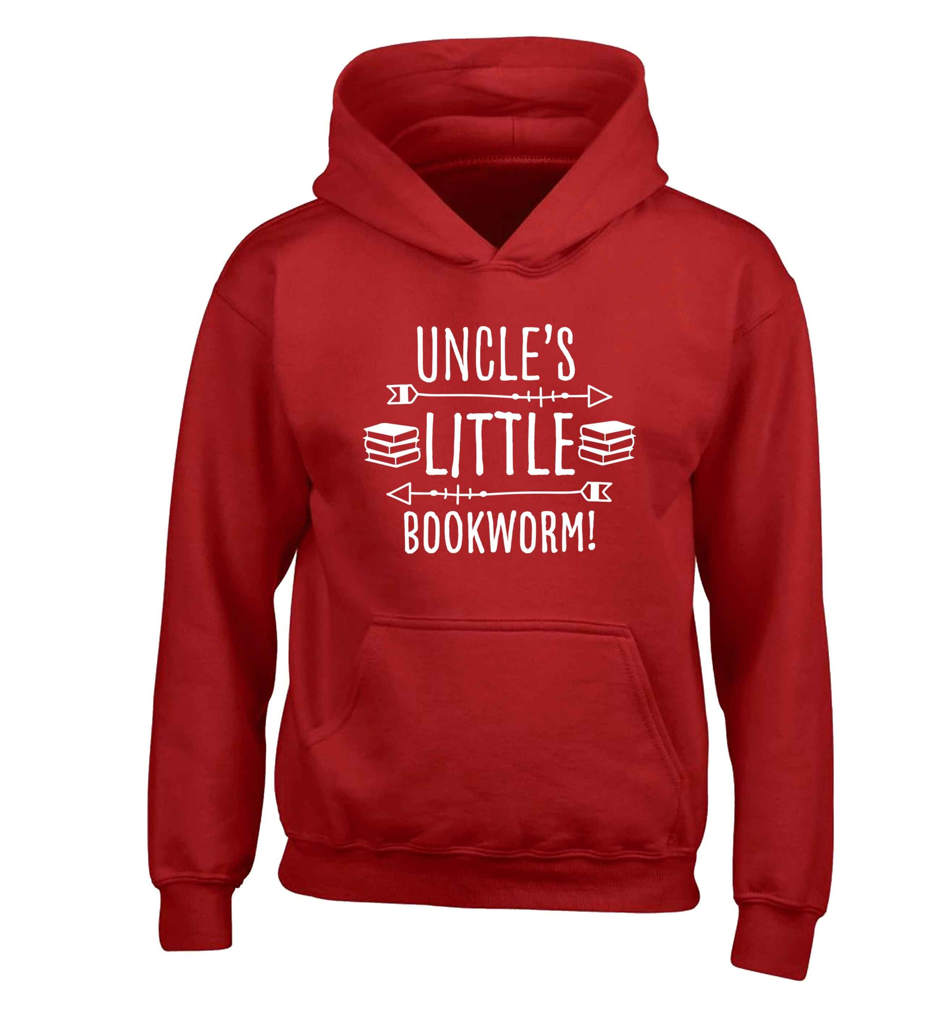 Uncle's little bookworm children's red hoodie 12-13 Years