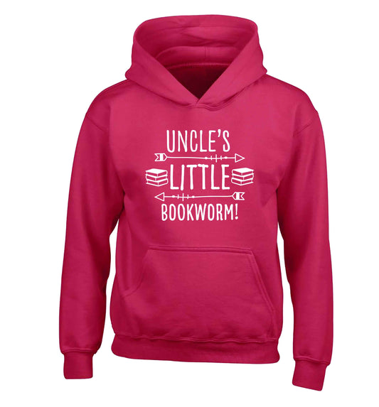Uncle's little bookworm children's pink hoodie 12-13 Years