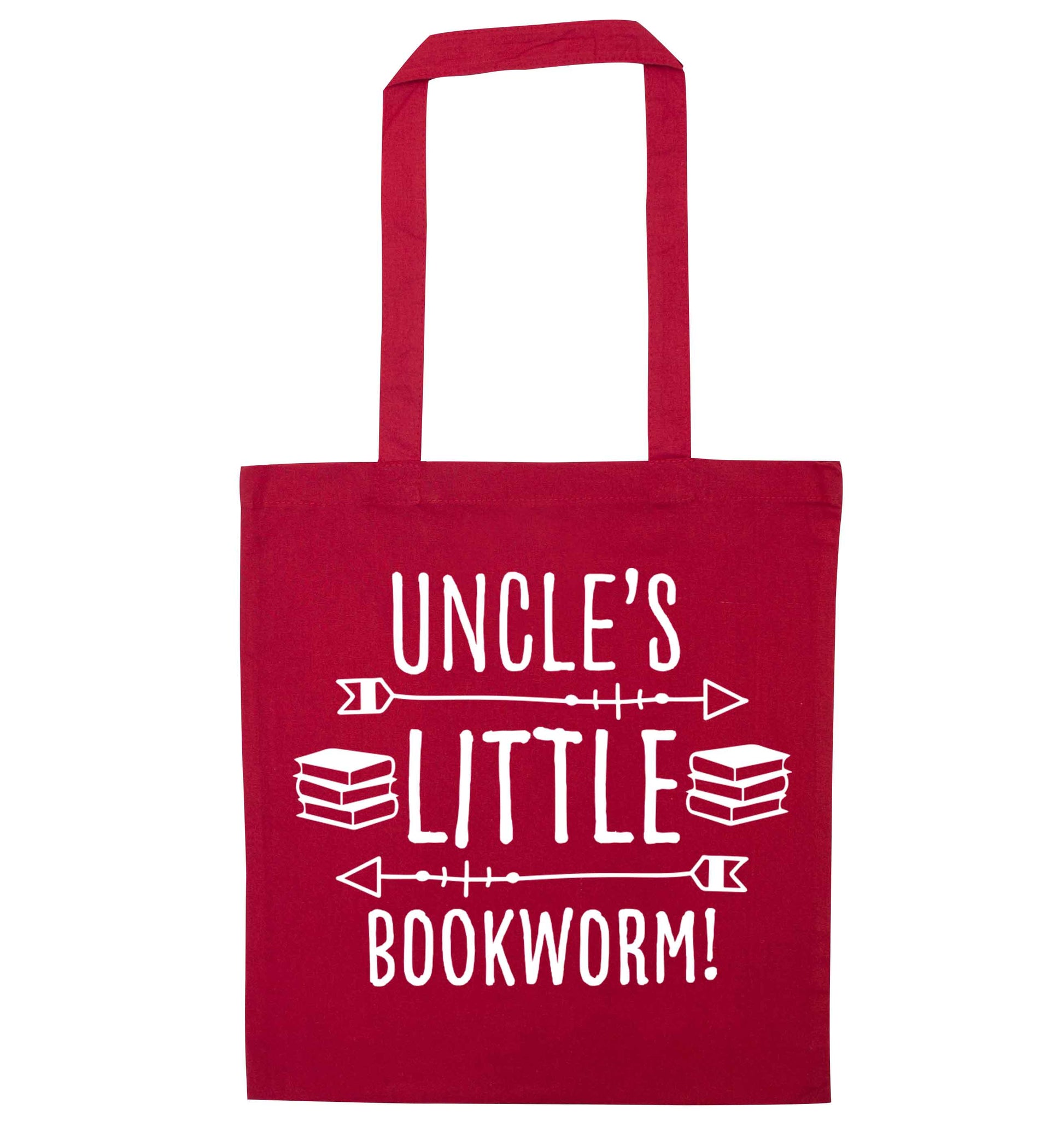 Uncle's little bookworm red tote bag
