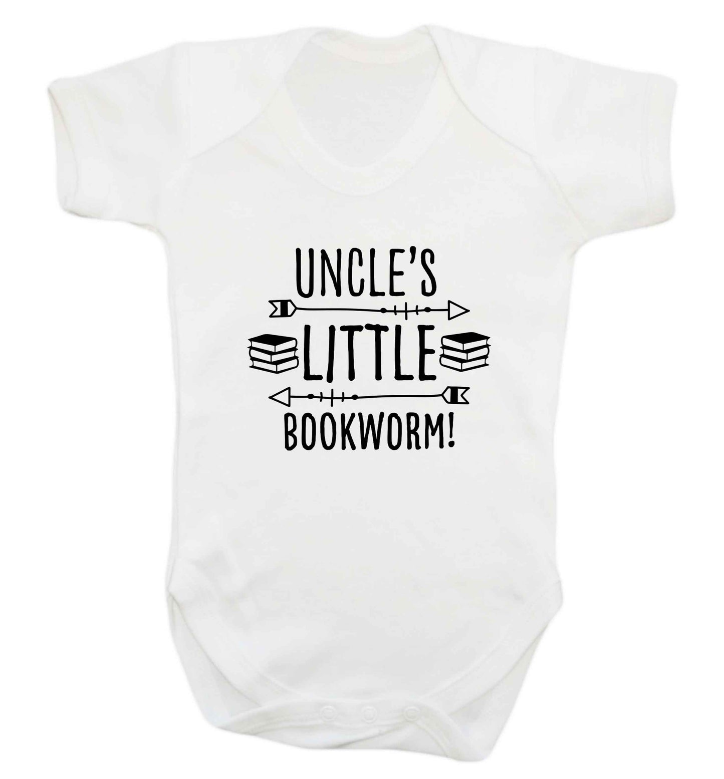 Uncle's little bookworm baby vest white 18-24 months