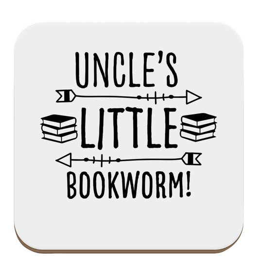 Uncle's little bookworm set of four coasters