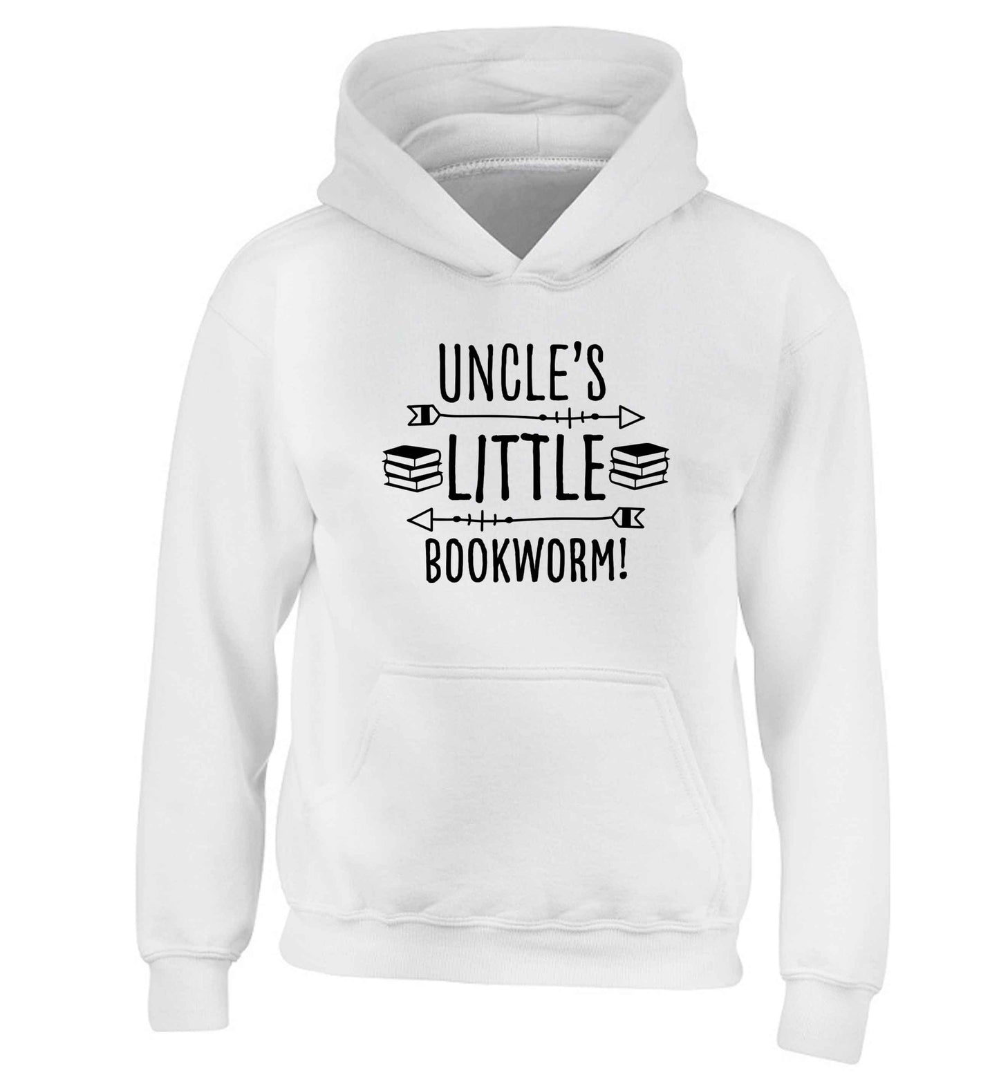 Uncle's little bookworm children's white hoodie 12-13 Years