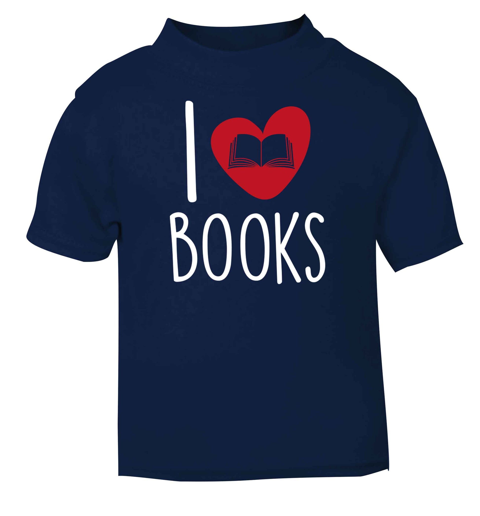 I love books navy baby toddler Tshirt 2 Years