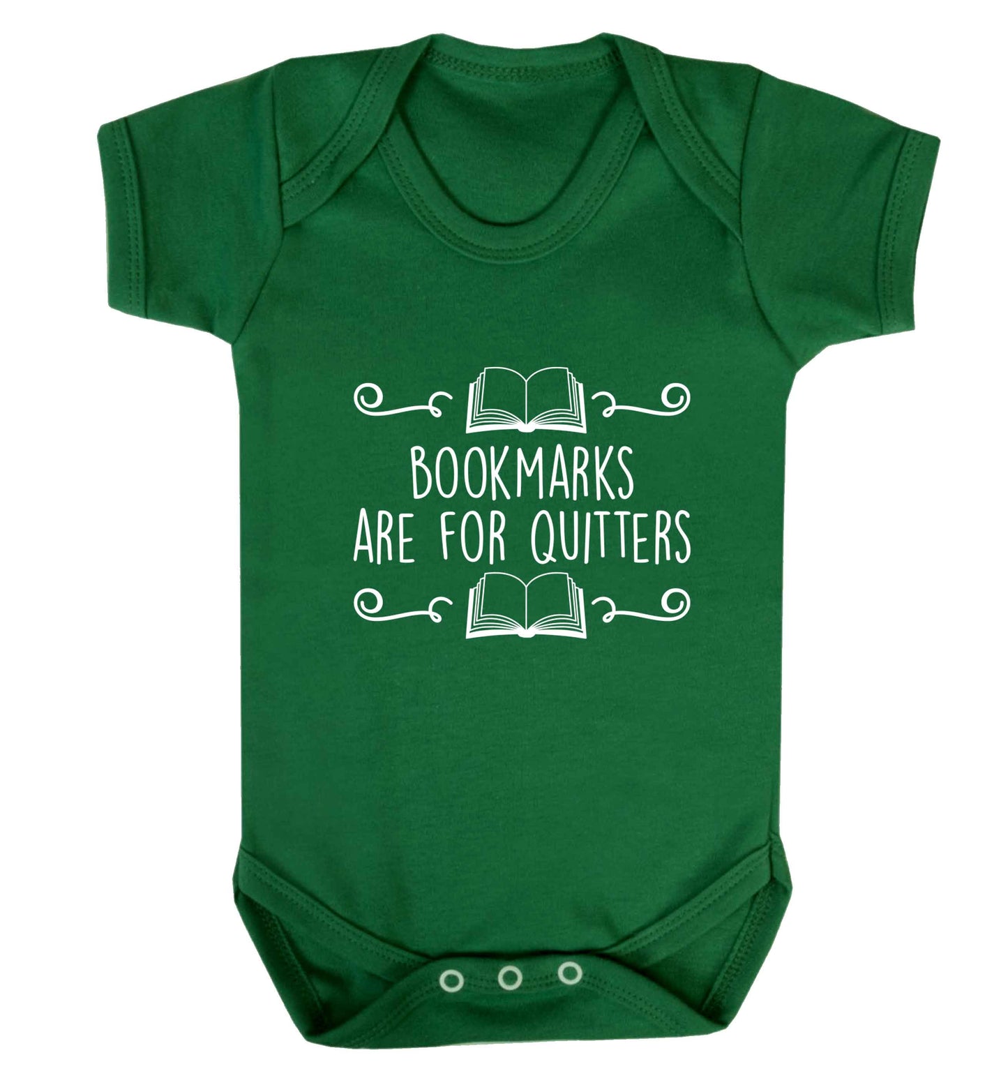 Bookmarks are for quitters baby vest green 18-24 months