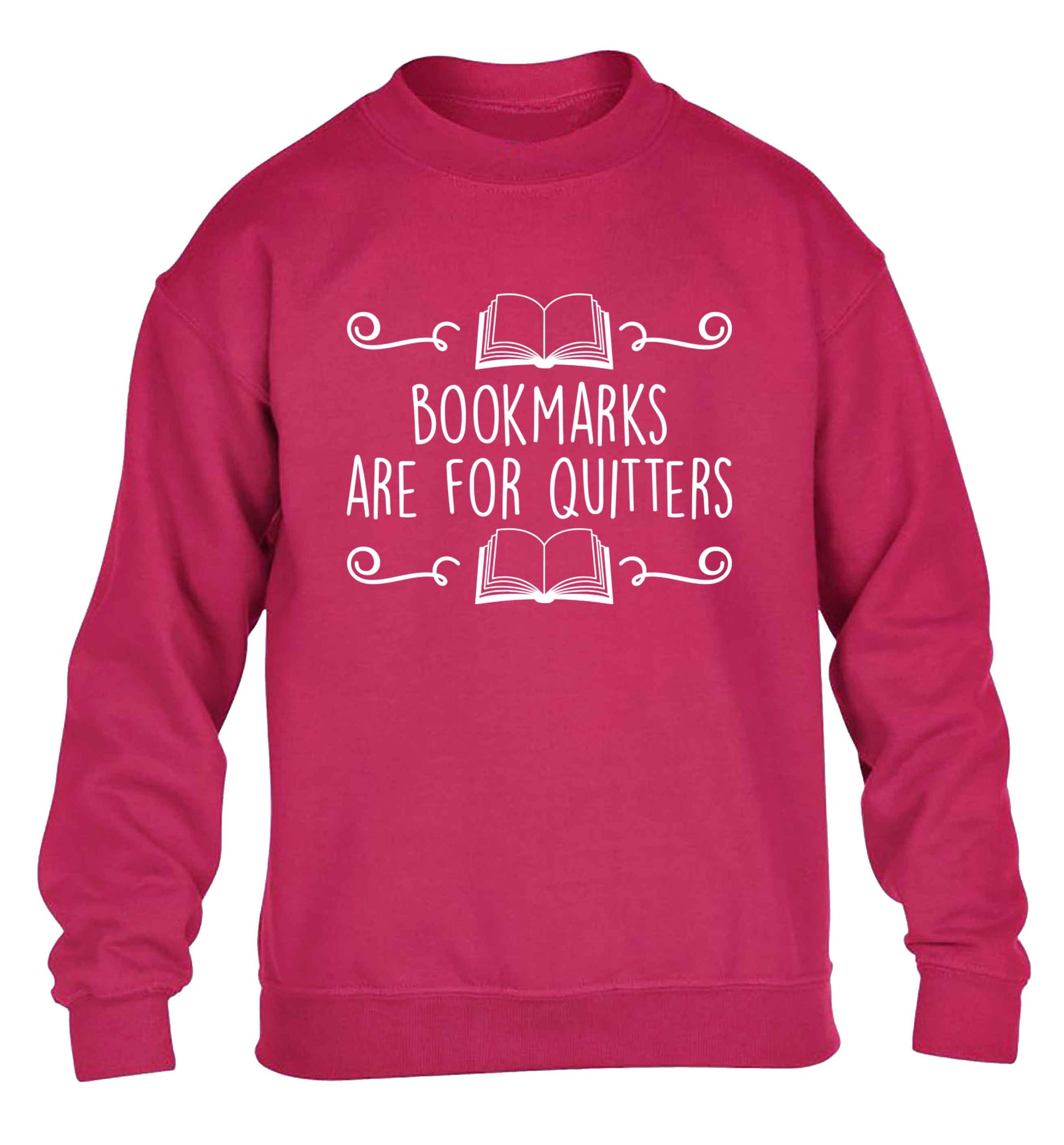 Bookmarks are for quitters children's pink sweater 12-13 Years