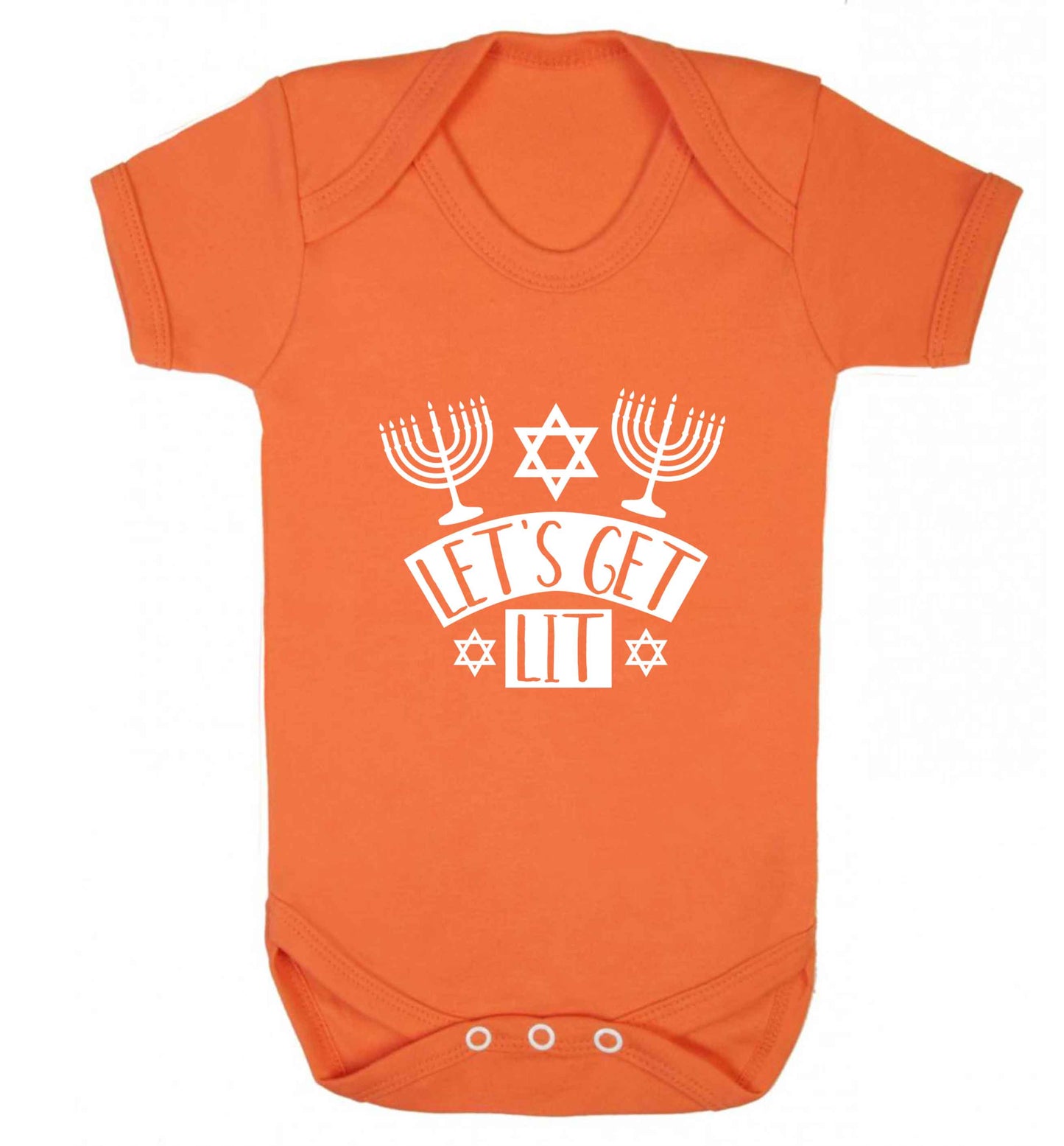 Let's get lit baby vest orange 18-24 months