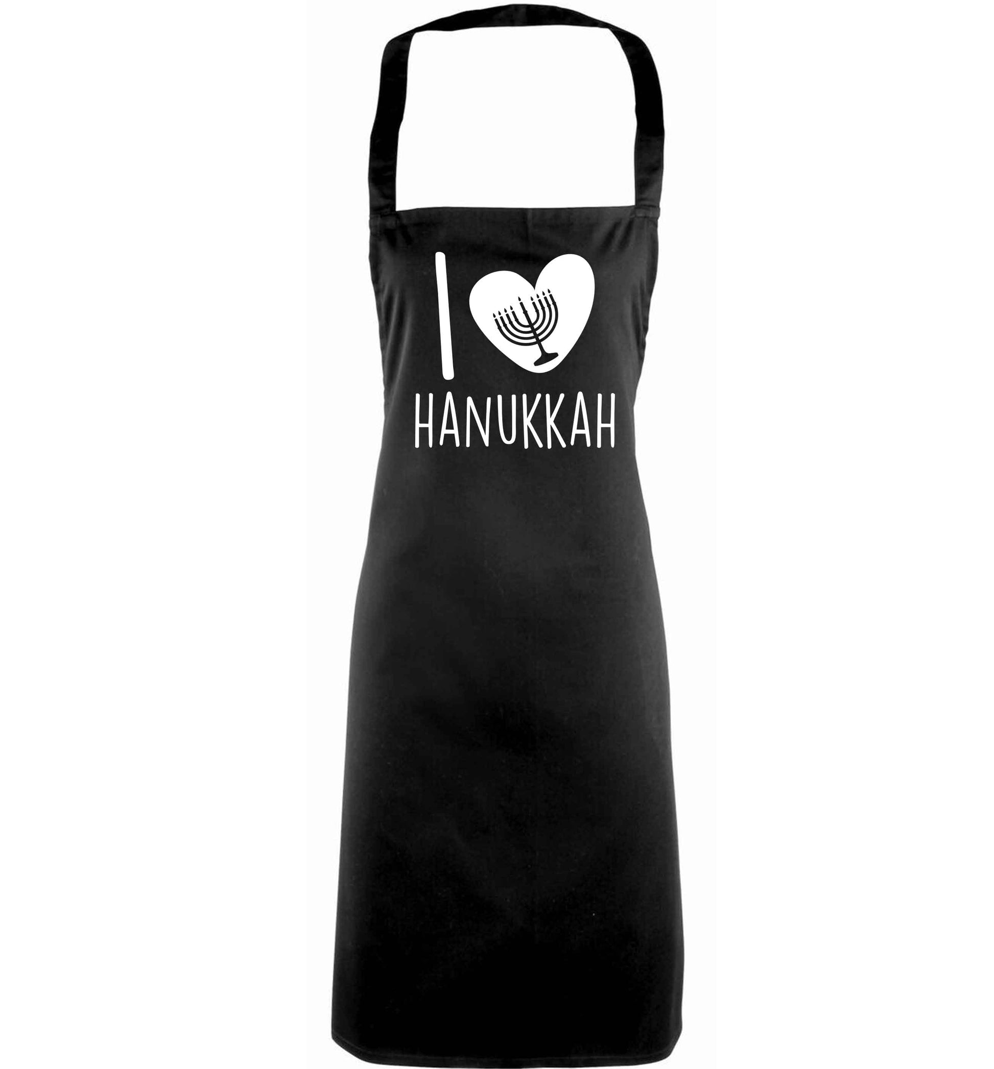 I love hanukkah adults black apron