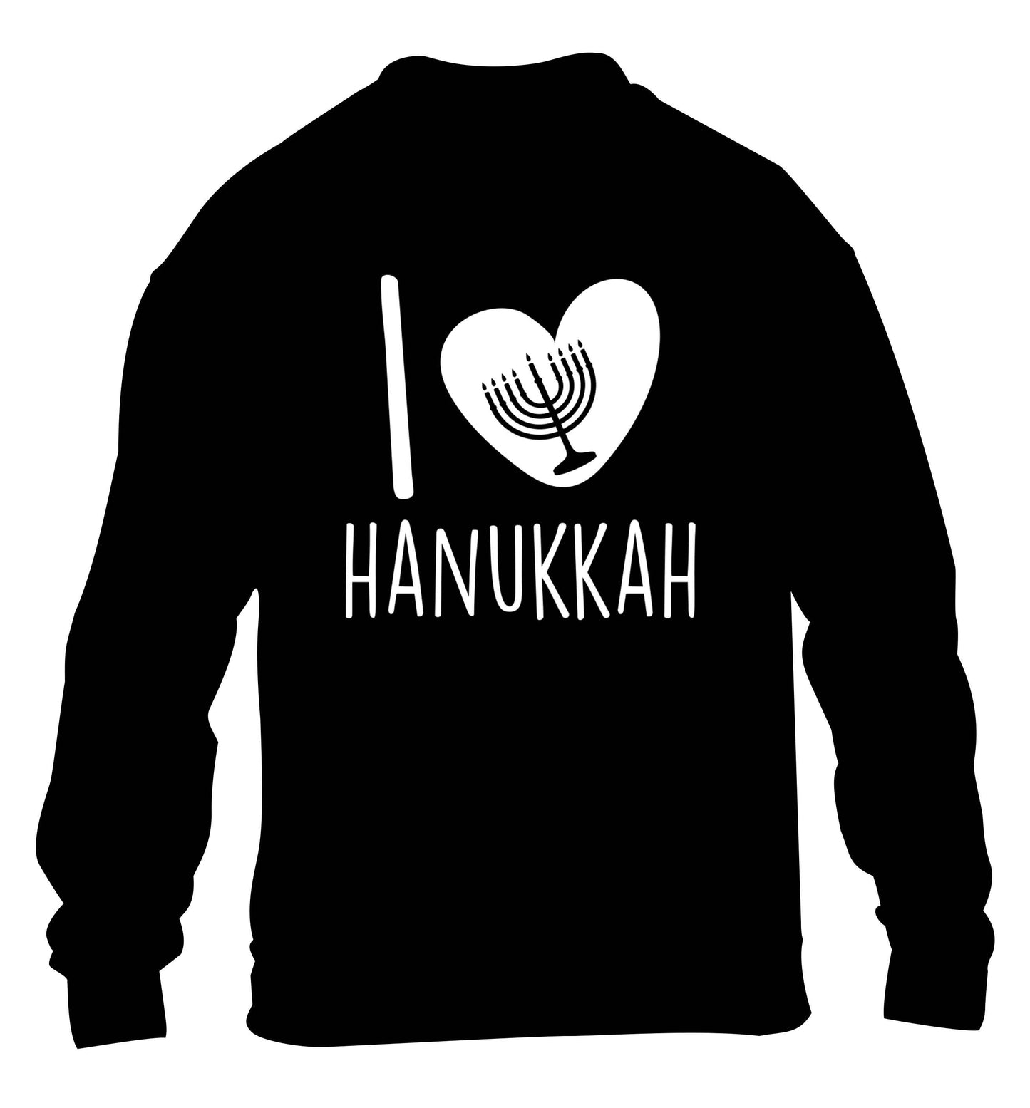 I love hanukkah children's black sweater 12-13 Years
