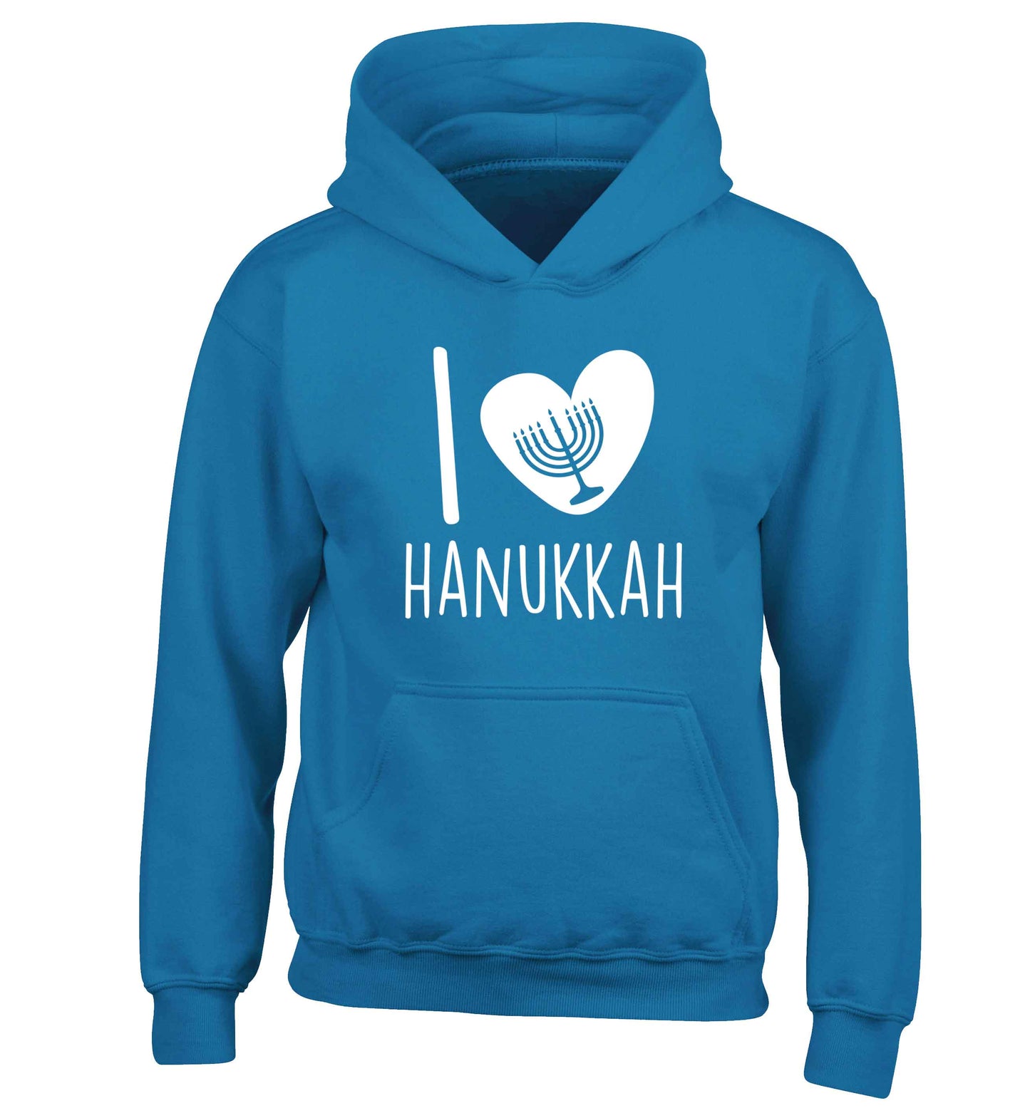 I love hanukkah children's blue hoodie 12-13 Years
