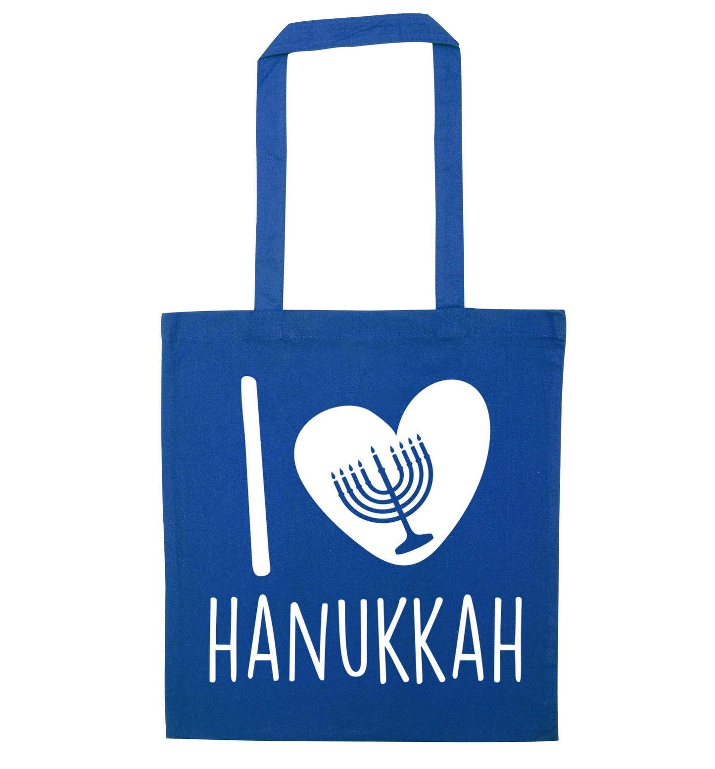 I love hanukkah blue tote bag