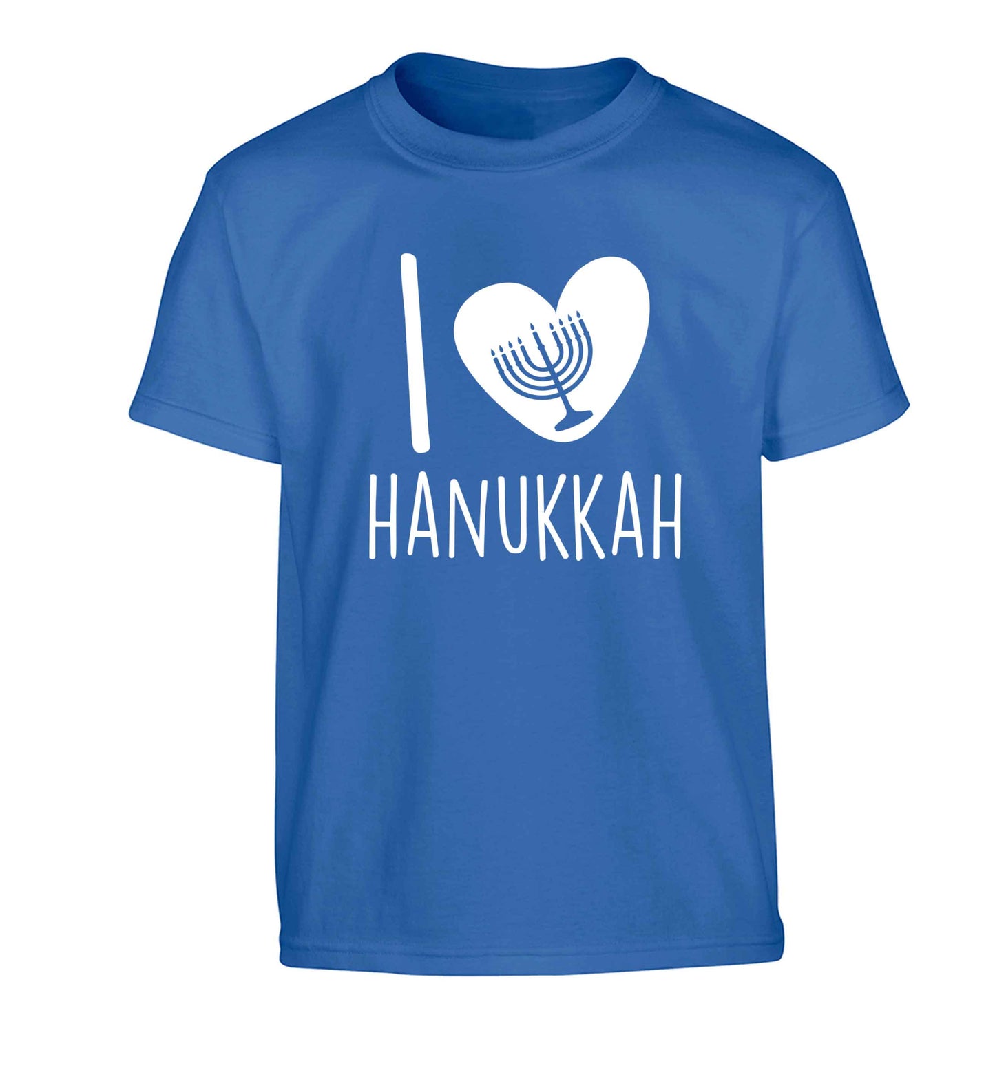 I love hanukkah Children's blue Tshirt 12-13 Years