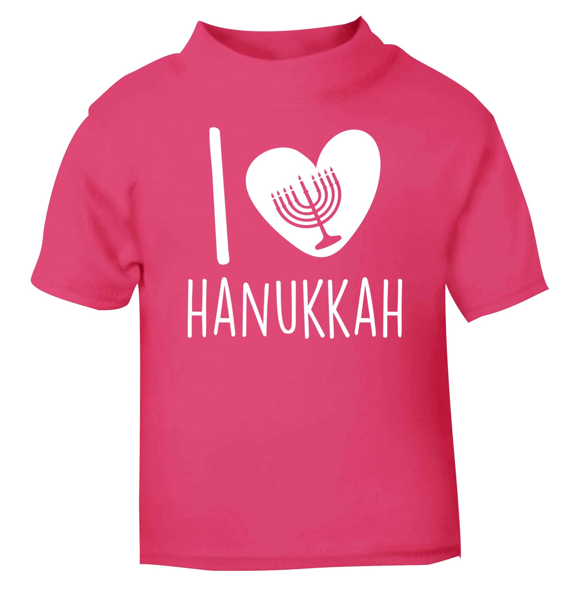 I love hanukkah pink baby toddler Tshirt 2 Years