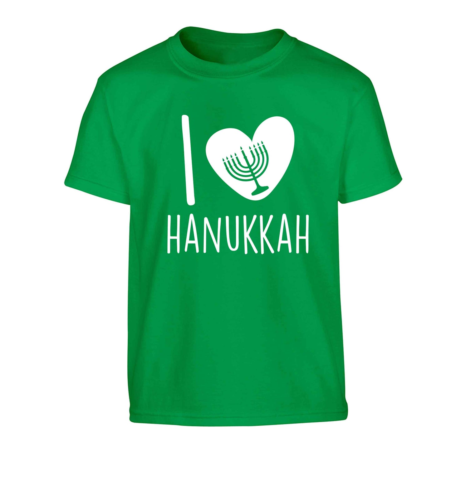 I love hanukkah Children's green Tshirt 12-13 Years