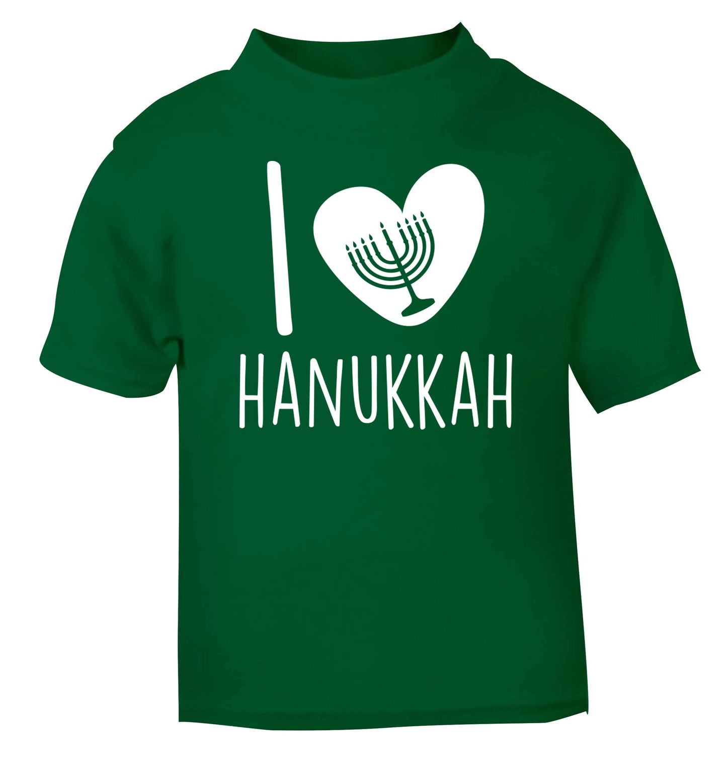 I love hanukkah green baby toddler Tshirt 2 Years