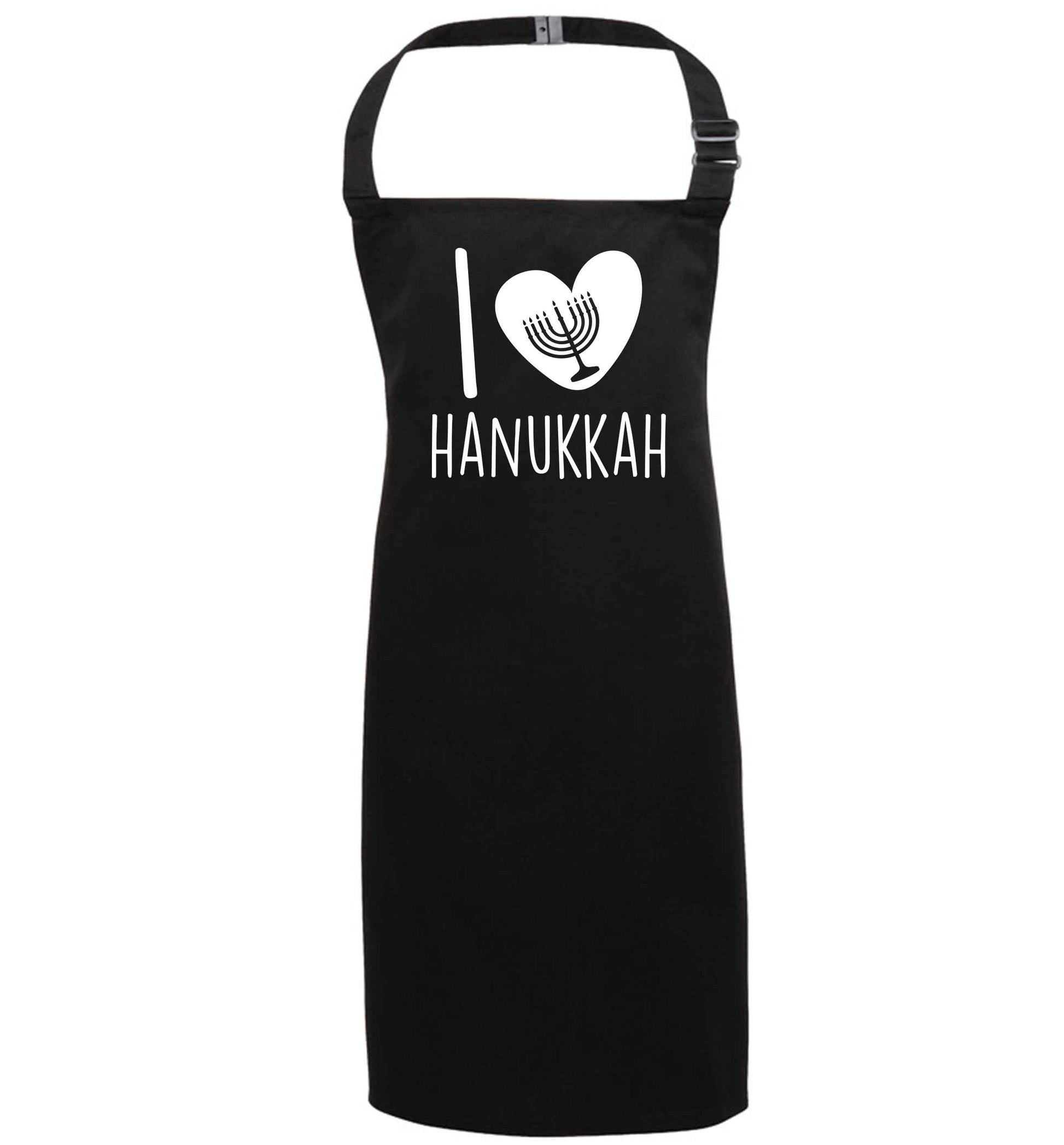I love hanukkah black apron 7-10 years