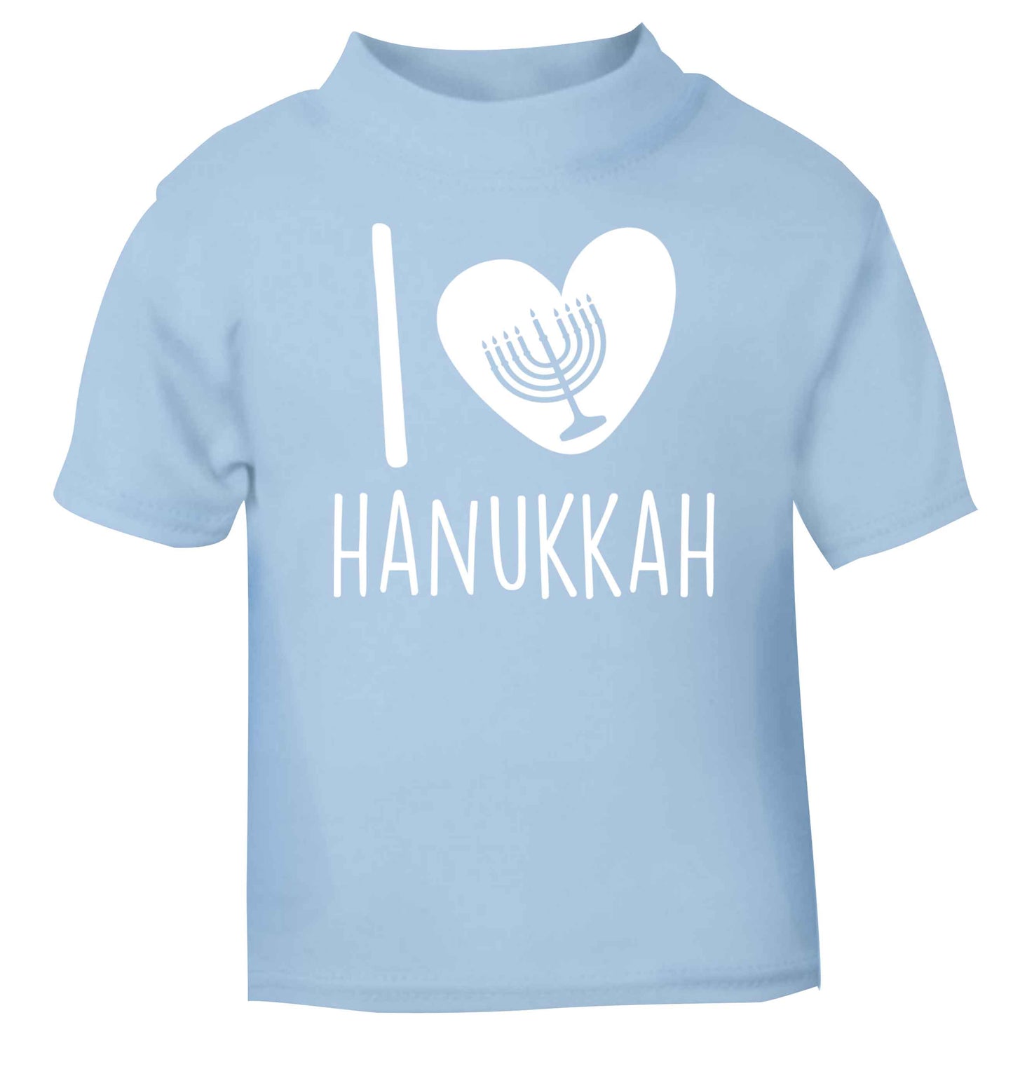 I love hanukkah light blue baby toddler Tshirt 2 Years