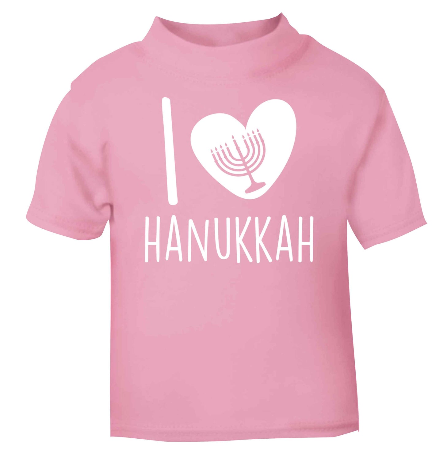 I love hanukkah light pink baby toddler Tshirt 2 Years