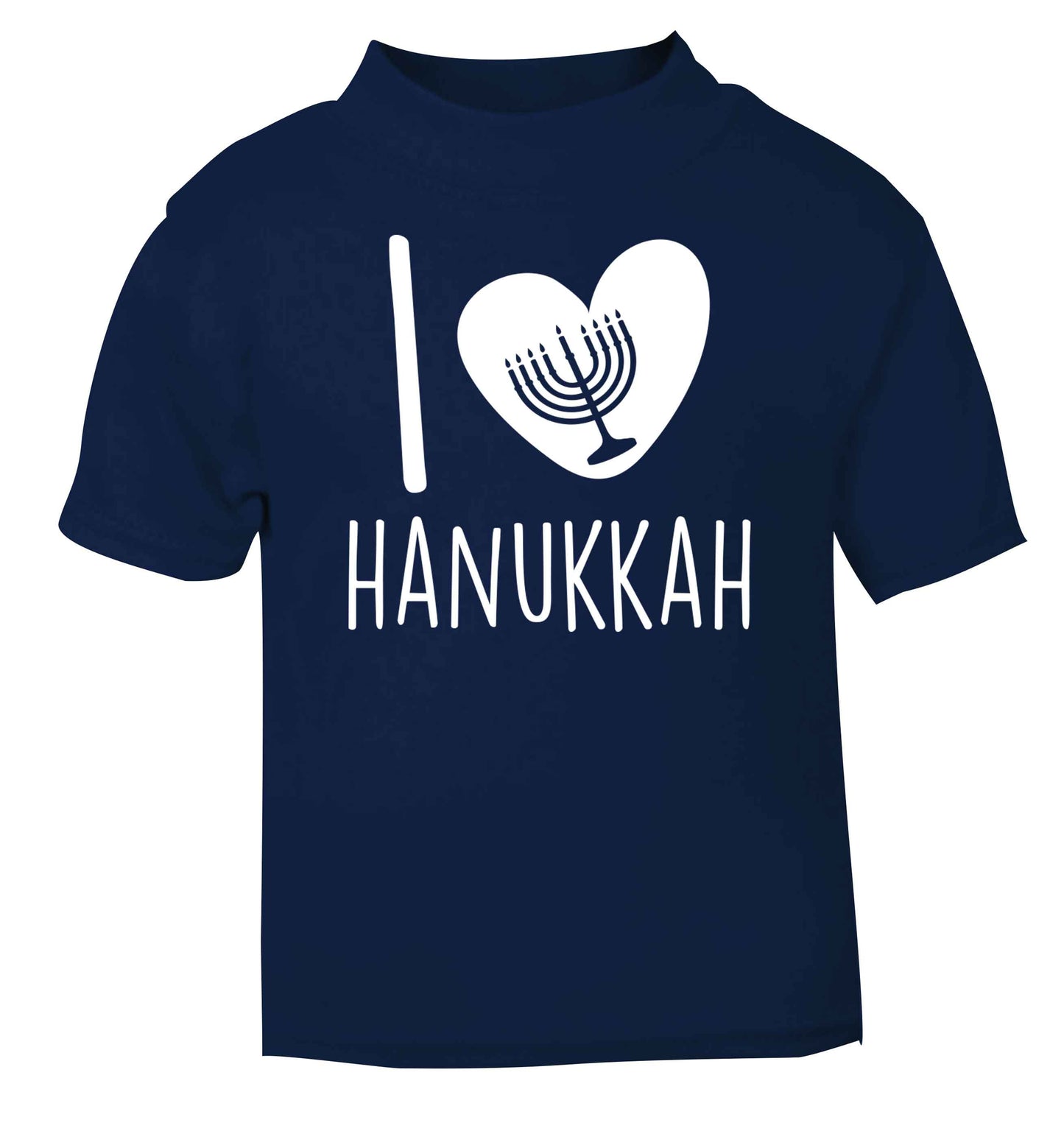 I love hanukkah navy baby toddler Tshirt 2 Years