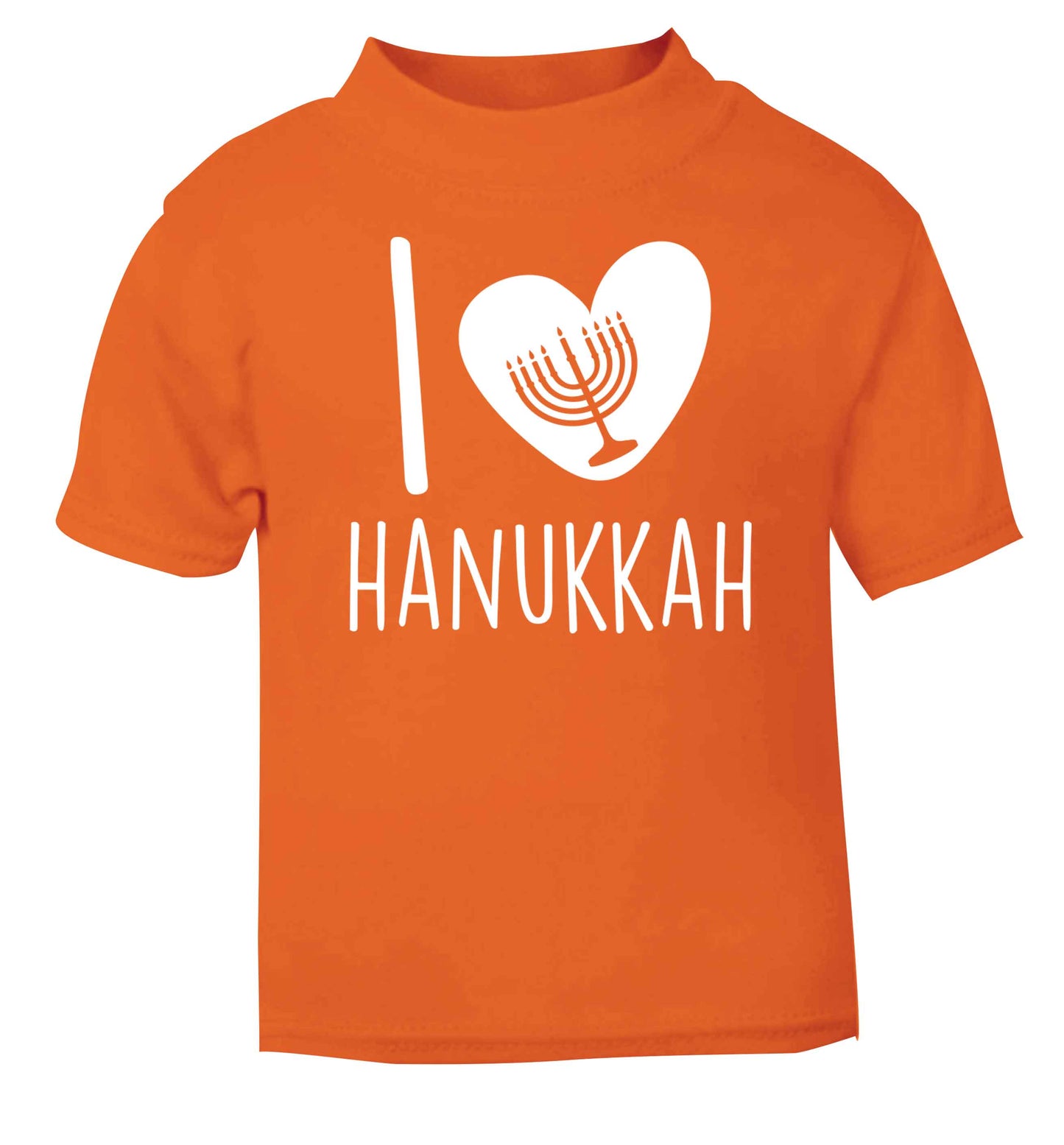 I love hanukkah orange baby toddler Tshirt 2 Years