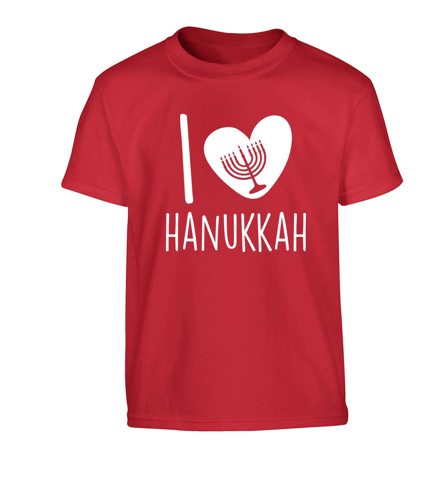 I love hanukkah Children's red Tshirt 12-13 Years