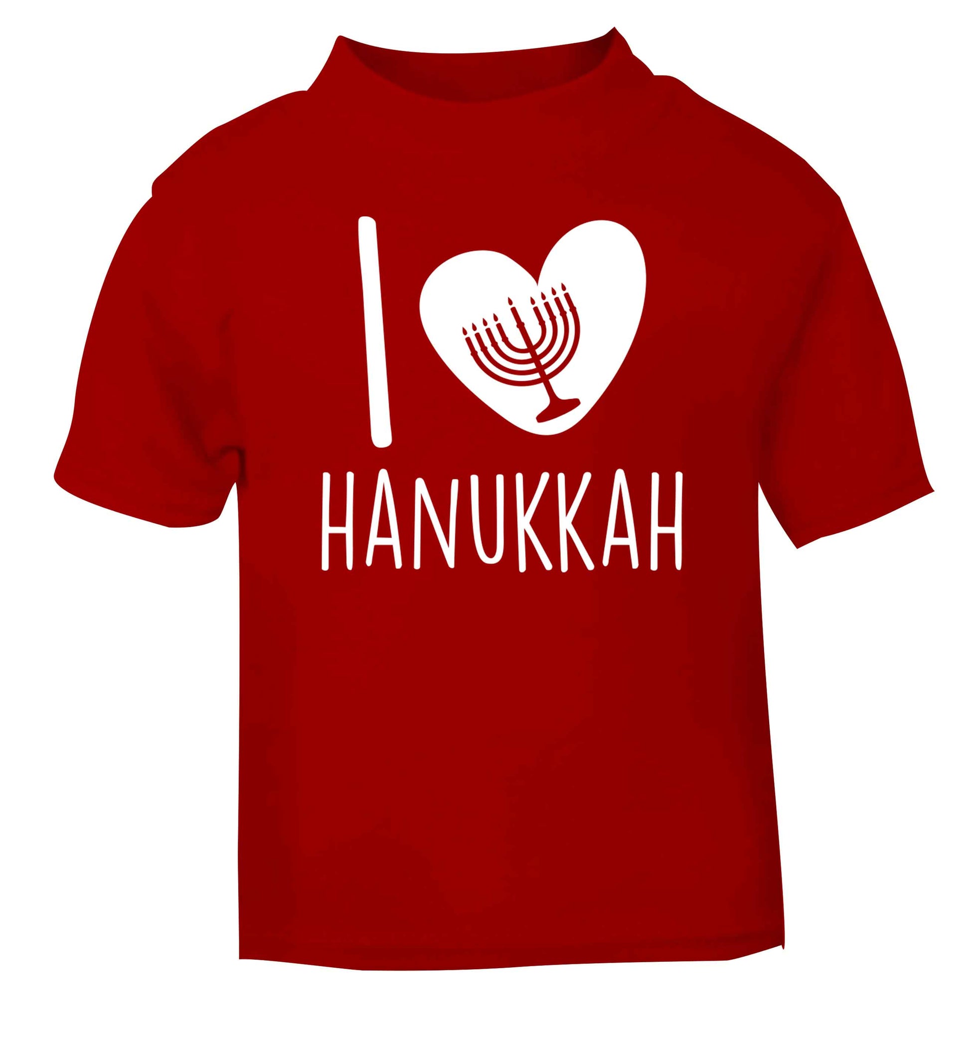 I love hanukkah red baby toddler Tshirt 2 Years
