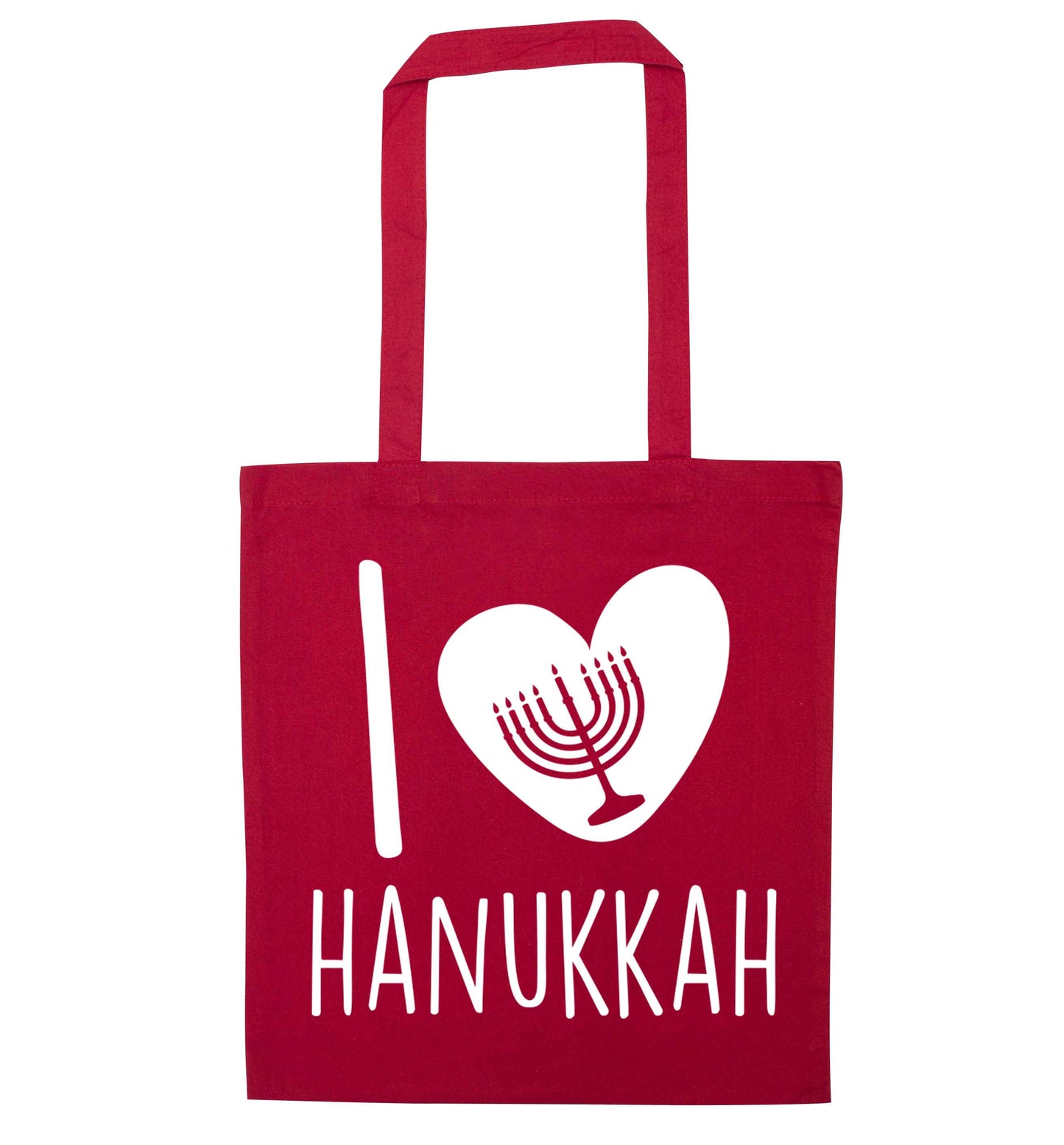 I love hanukkah red tote bag