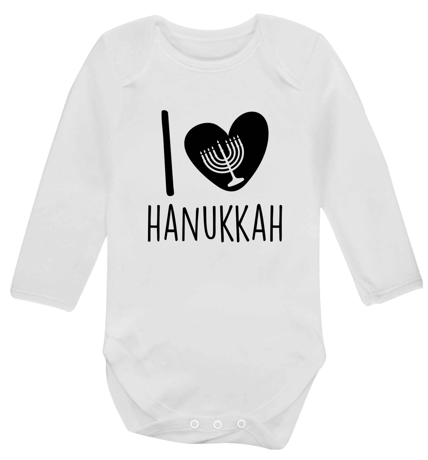 I love hanukkah baby vest long sleeved white 6-12 months
