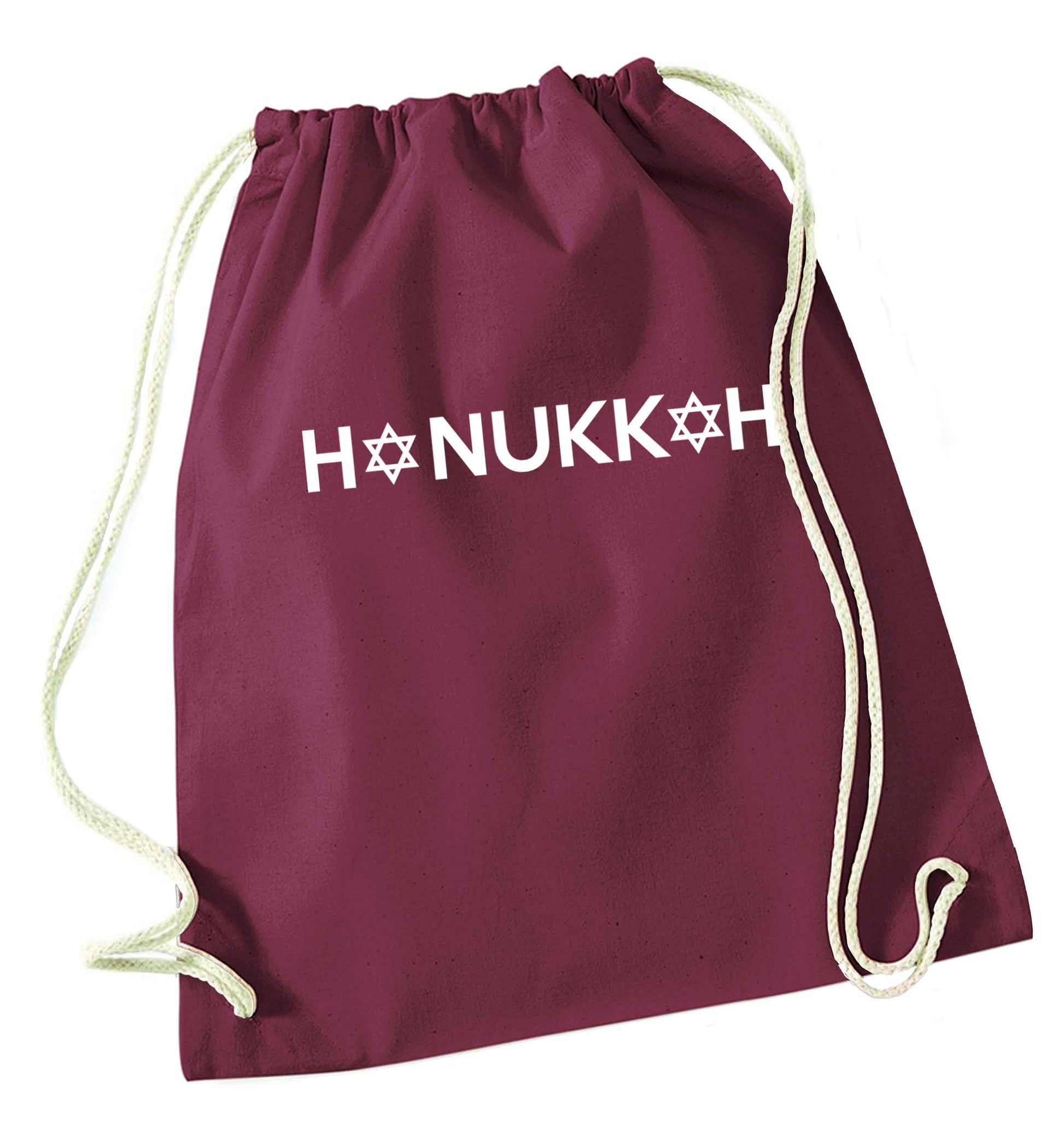 Hanukkah star of david maroon drawstring bag