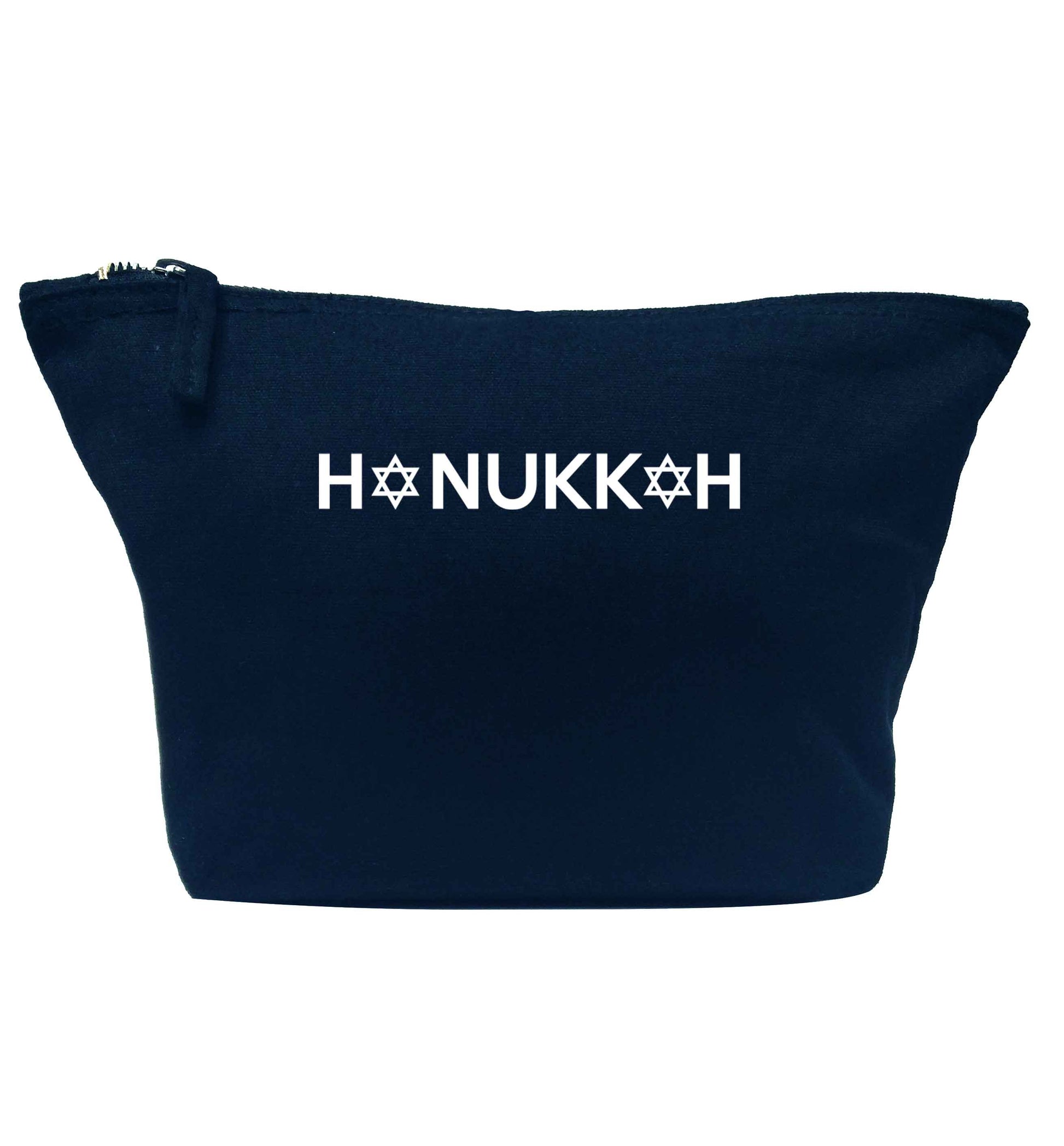 Hanukkah star of david navy makeup bag