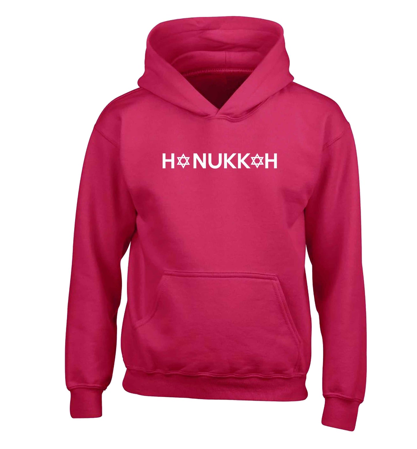 Hanukkah star of david children's pink hoodie 12-13 Years