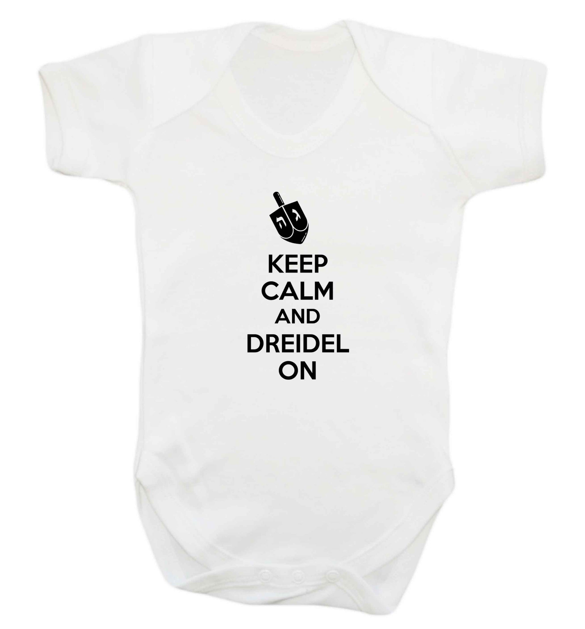 Keep calm and dreidel on baby vest white 18-24 months