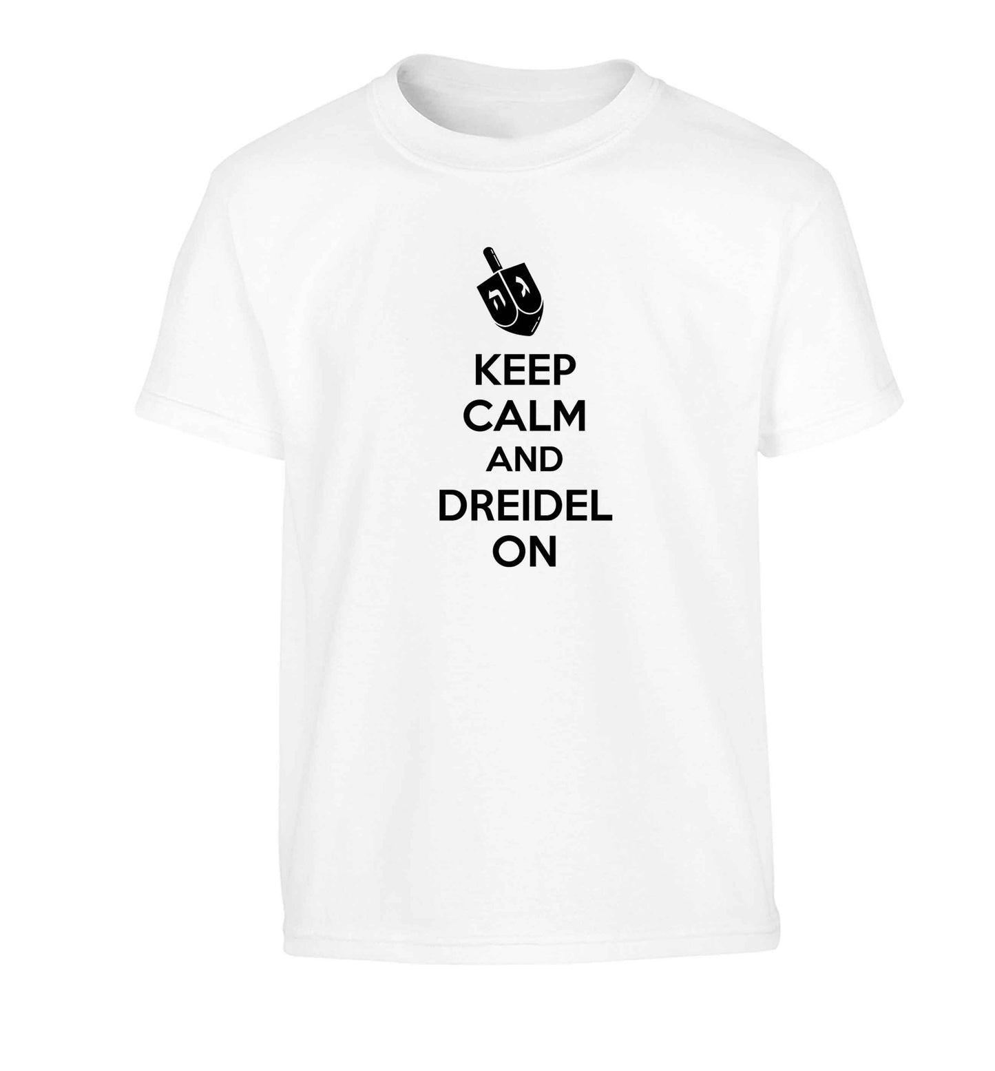 Keep calm and dreidel on Children's white Tshirt 12-13 Years