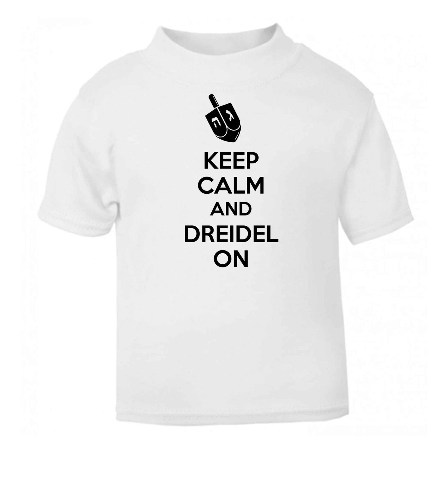 Keep calm and dreidel on white baby toddler Tshirt 2 Years