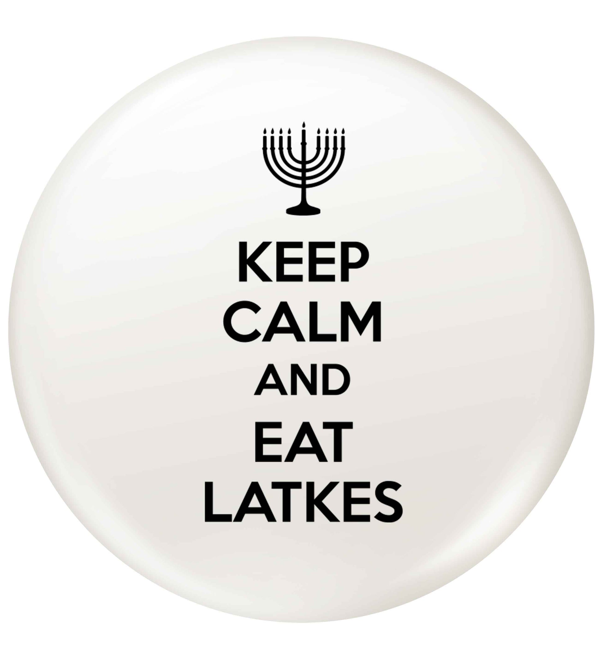 Keep calm and eat latkes small 25mm Pin badge