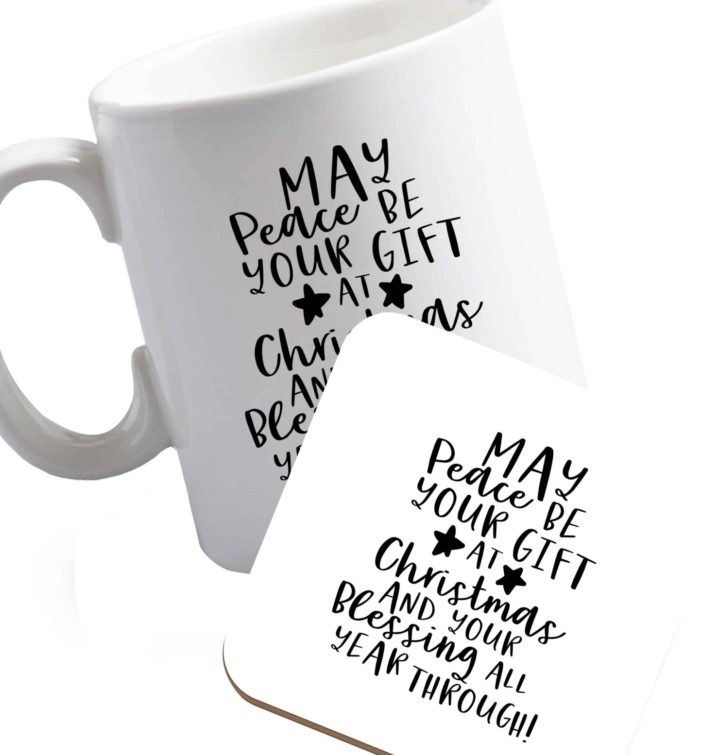 10 oz Favourite Type Pan Pancake ceramic mug and coaster set right handed