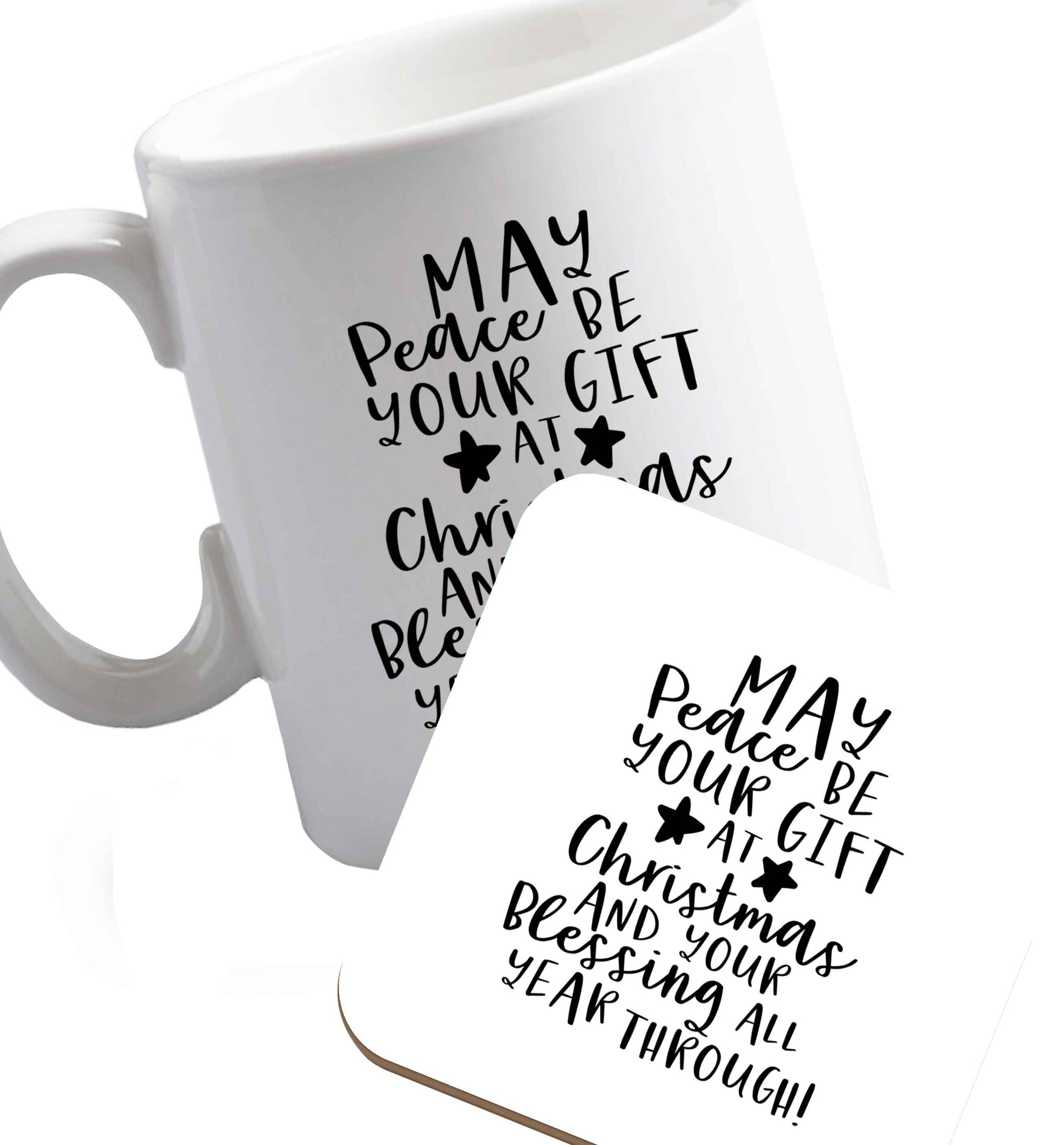 10 oz Favourite Type Pan Pancake ceramic mug and coaster set right handed