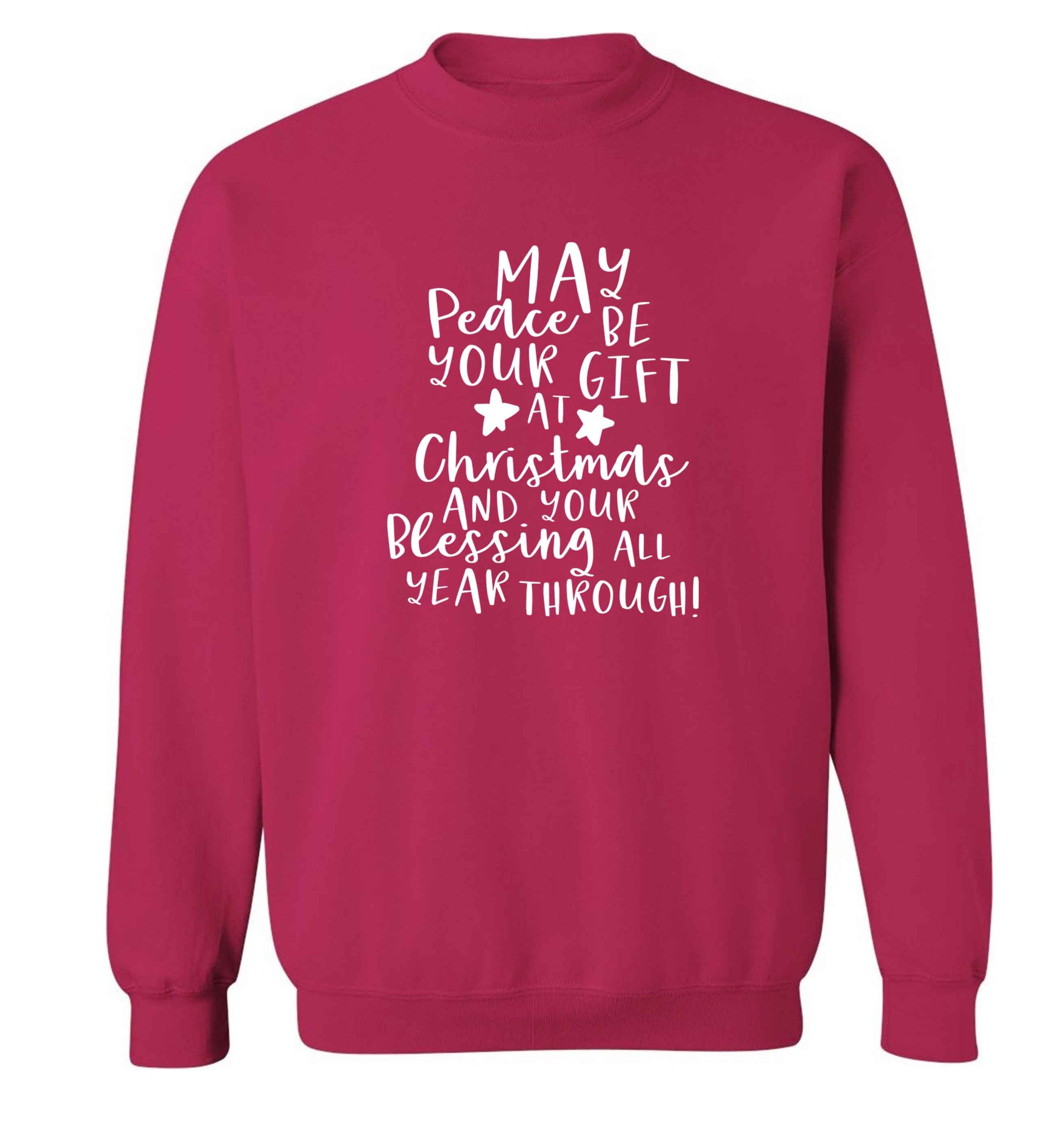 Peace be your Gift at Christmas Gift adult's unisex pink sweater 2XL