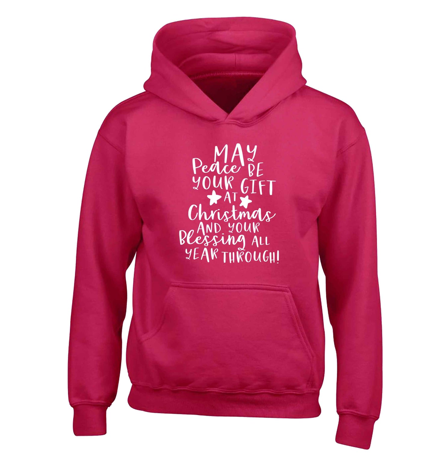 Peace be your Gift at Christmas Gift children's pink hoodie 12-13 Years