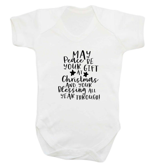 Peace be your Gift at Christmas Gift baby vest white 18-24 months