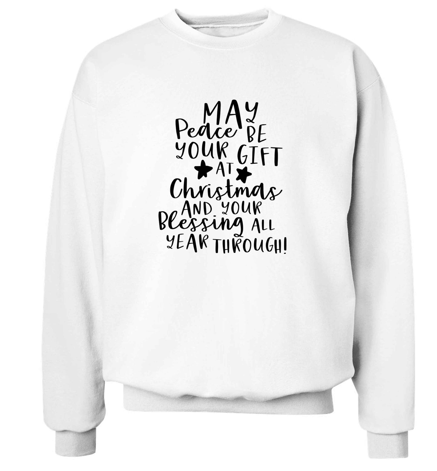 Peace be your Gift at Christmas Gift adult's unisex white sweater 2XL