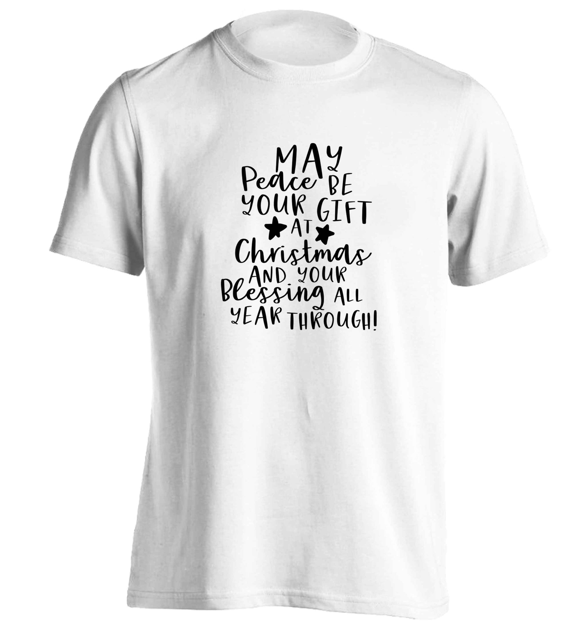 Peace be your Gift at Christmas Gift adults unisex white Tshirt 2XL
