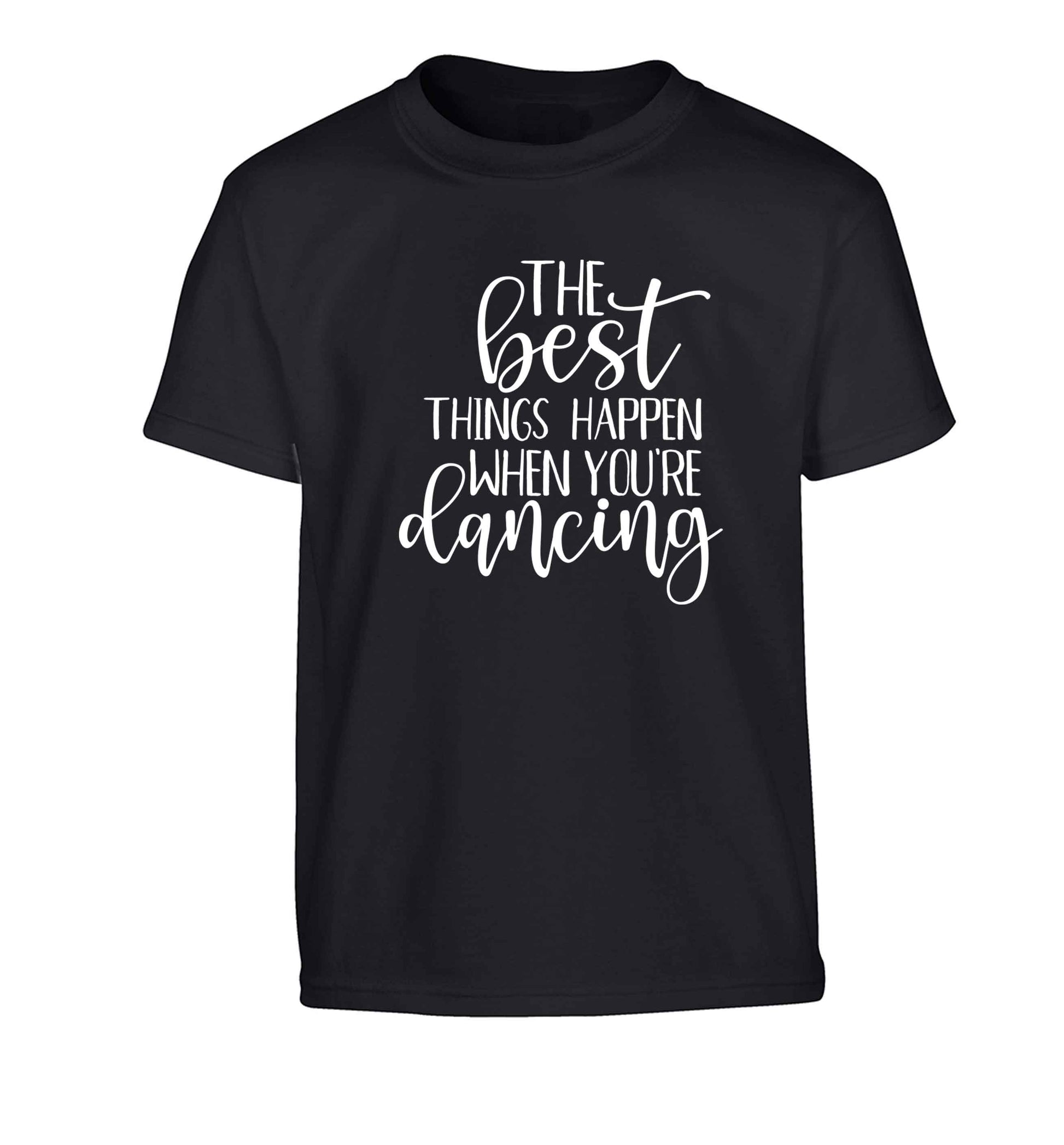 Best Things Happen Dancing Children's black Tshirt 12-13 Years