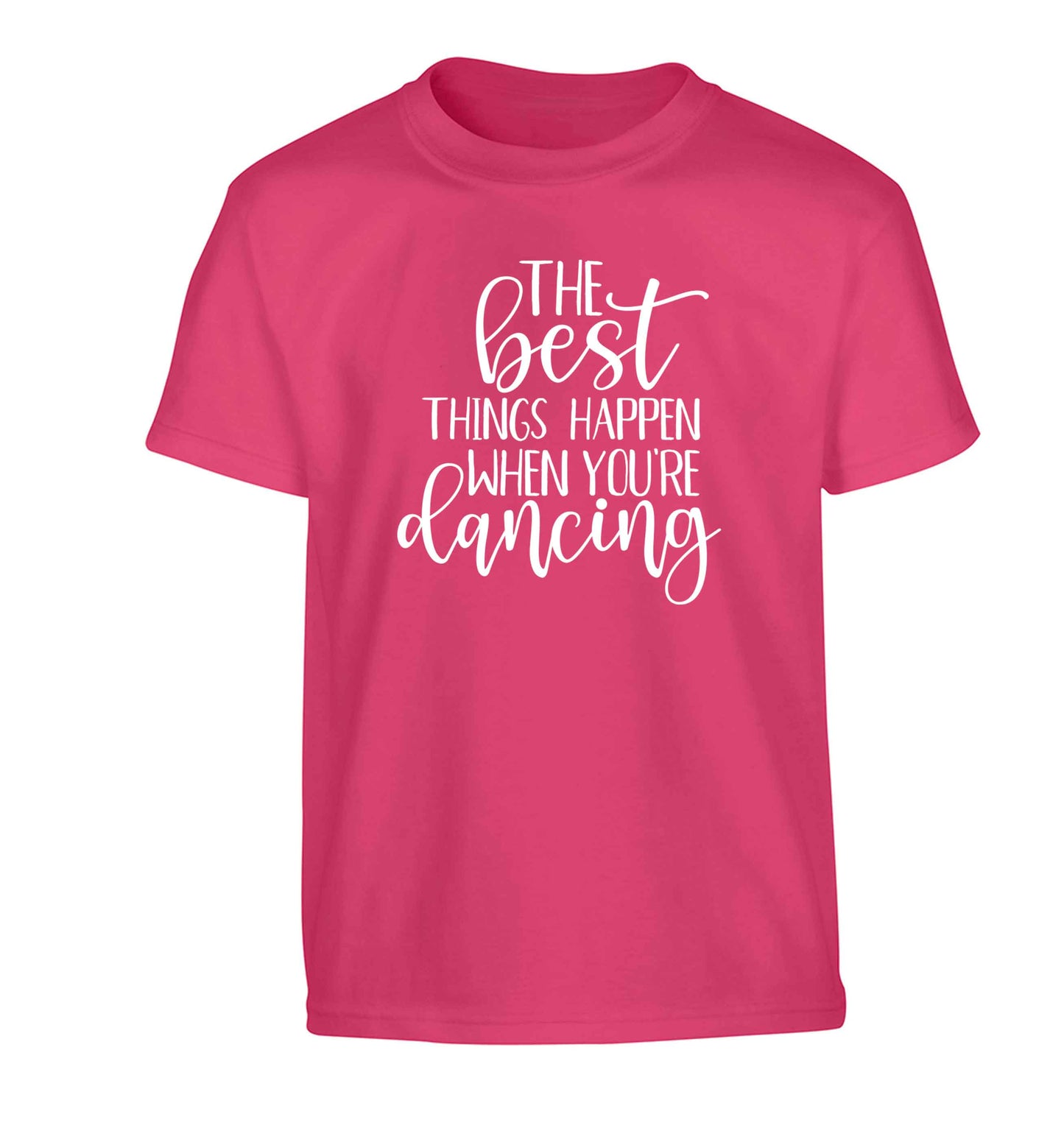 Best Things Happen Dancing Children's pink Tshirt 12-13 Years