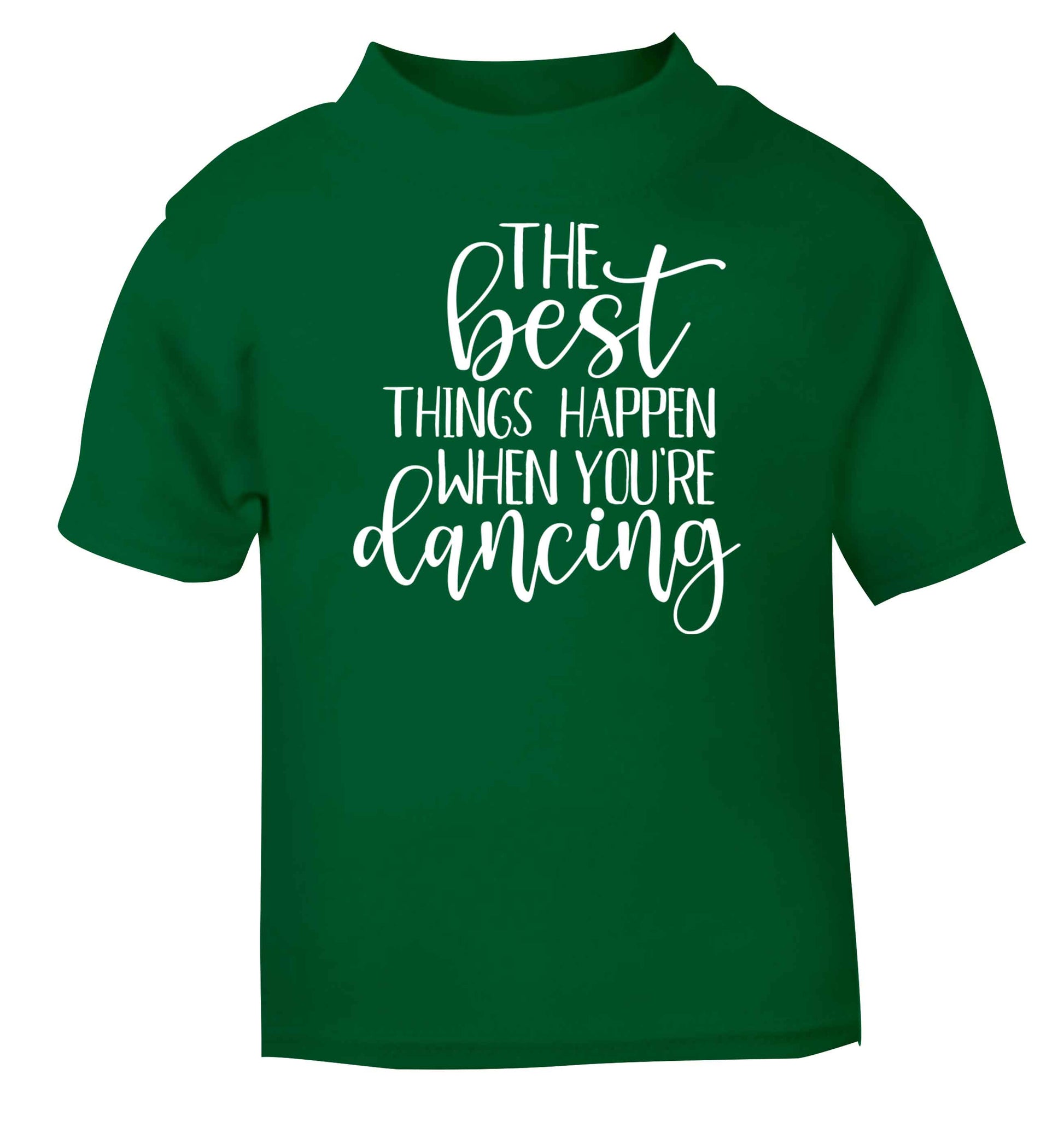 Best Things Happen Dancing green baby toddler Tshirt 2 Years