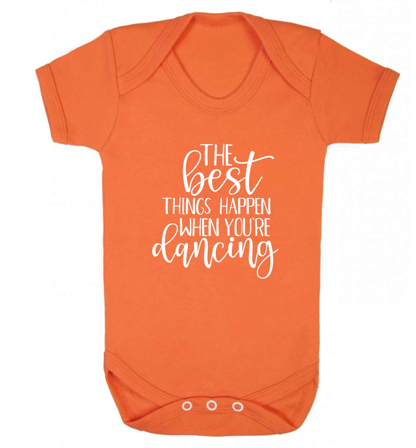 Best Things Happen Dancing baby vest orange 18-24 months