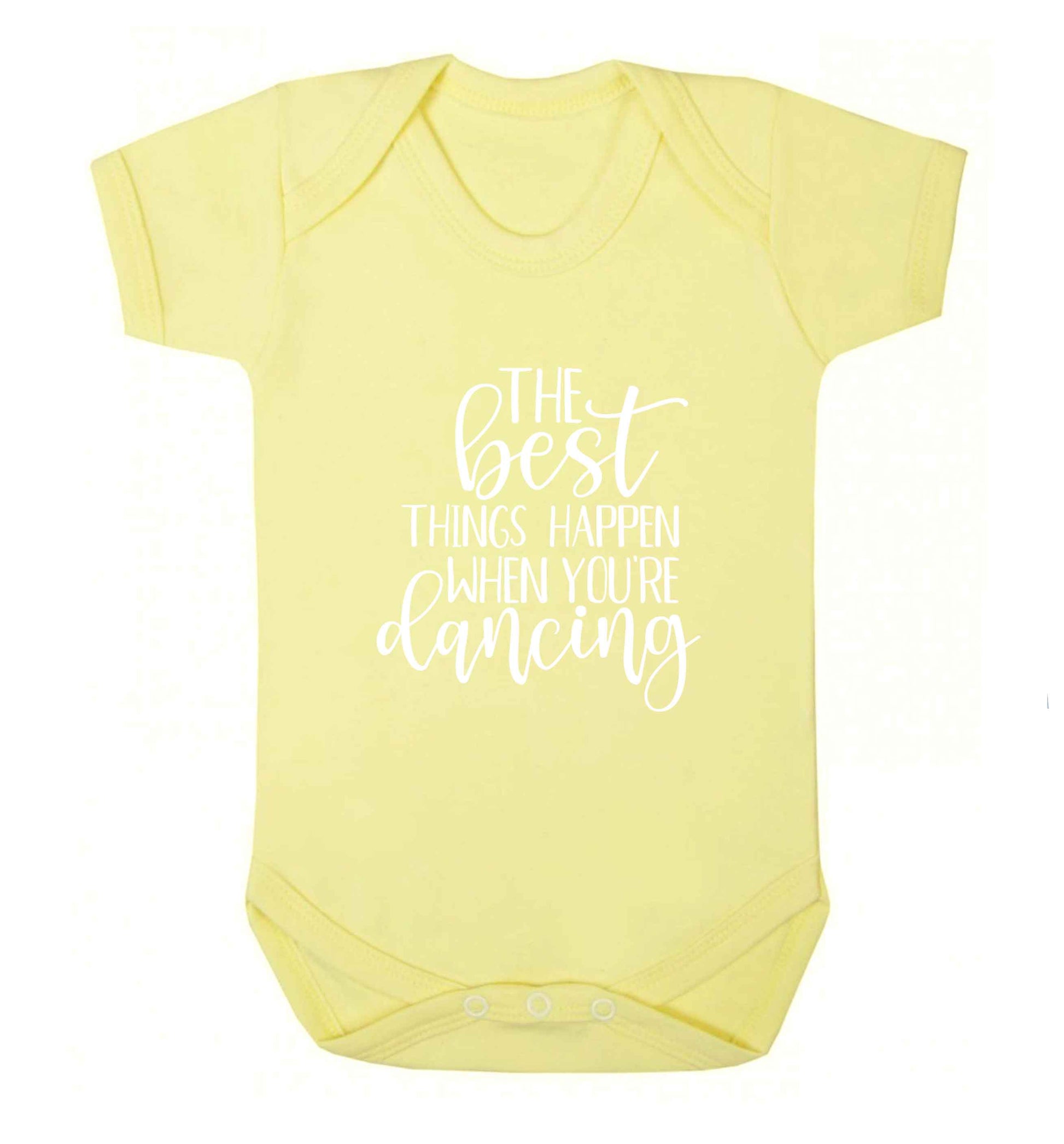 Best Things Happen Dancing baby vest pale yellow 18-24 months