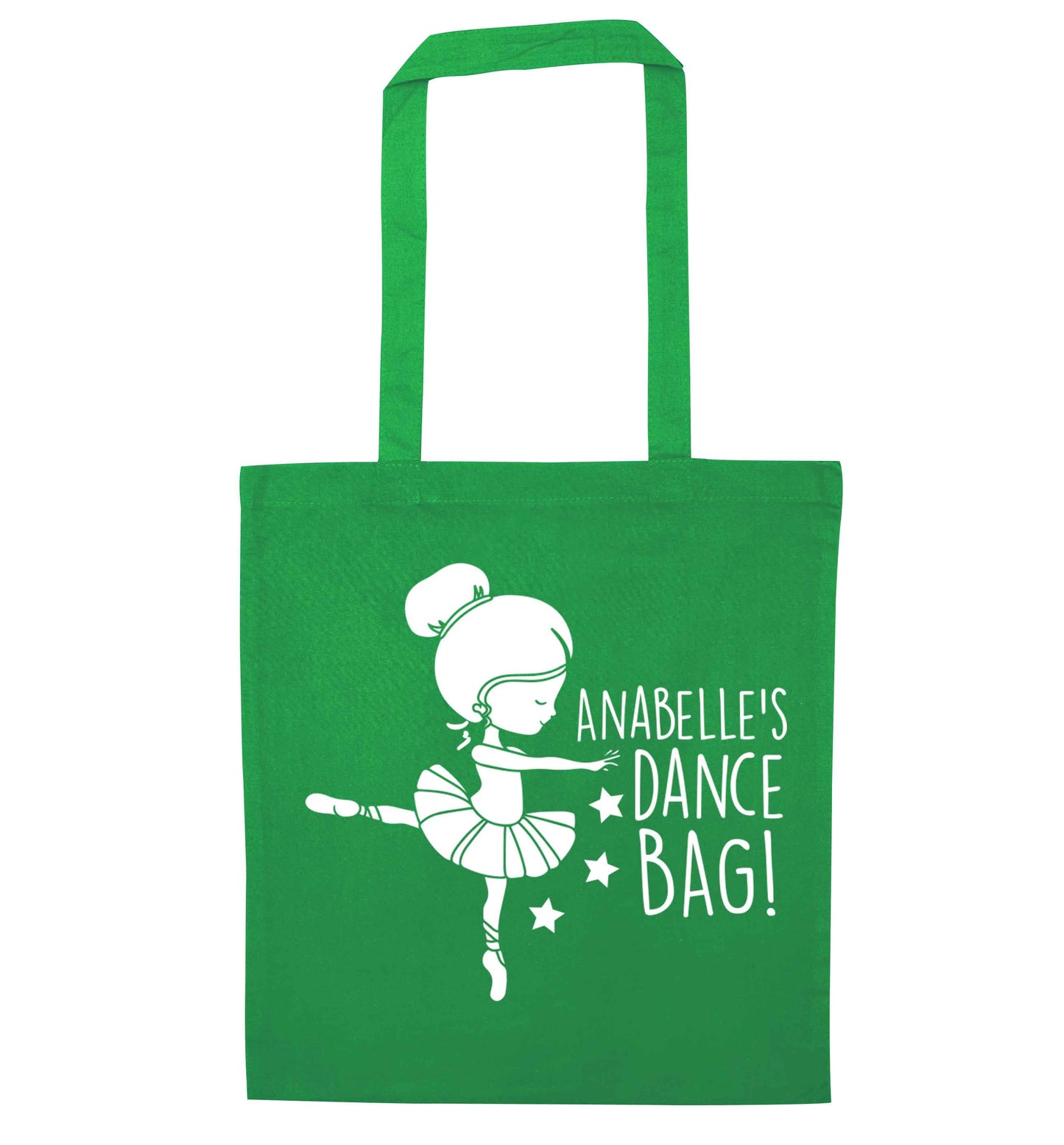 Personalised Ballet Dance Bag green tote bag