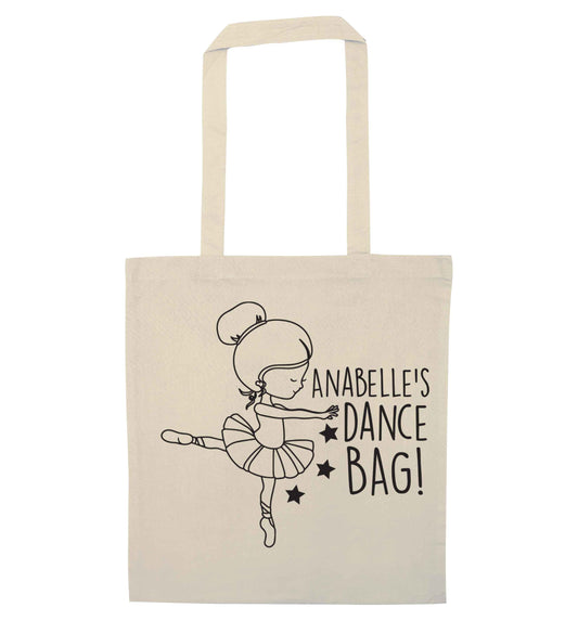 Personalised Ballet Dance Bag natural tote bag