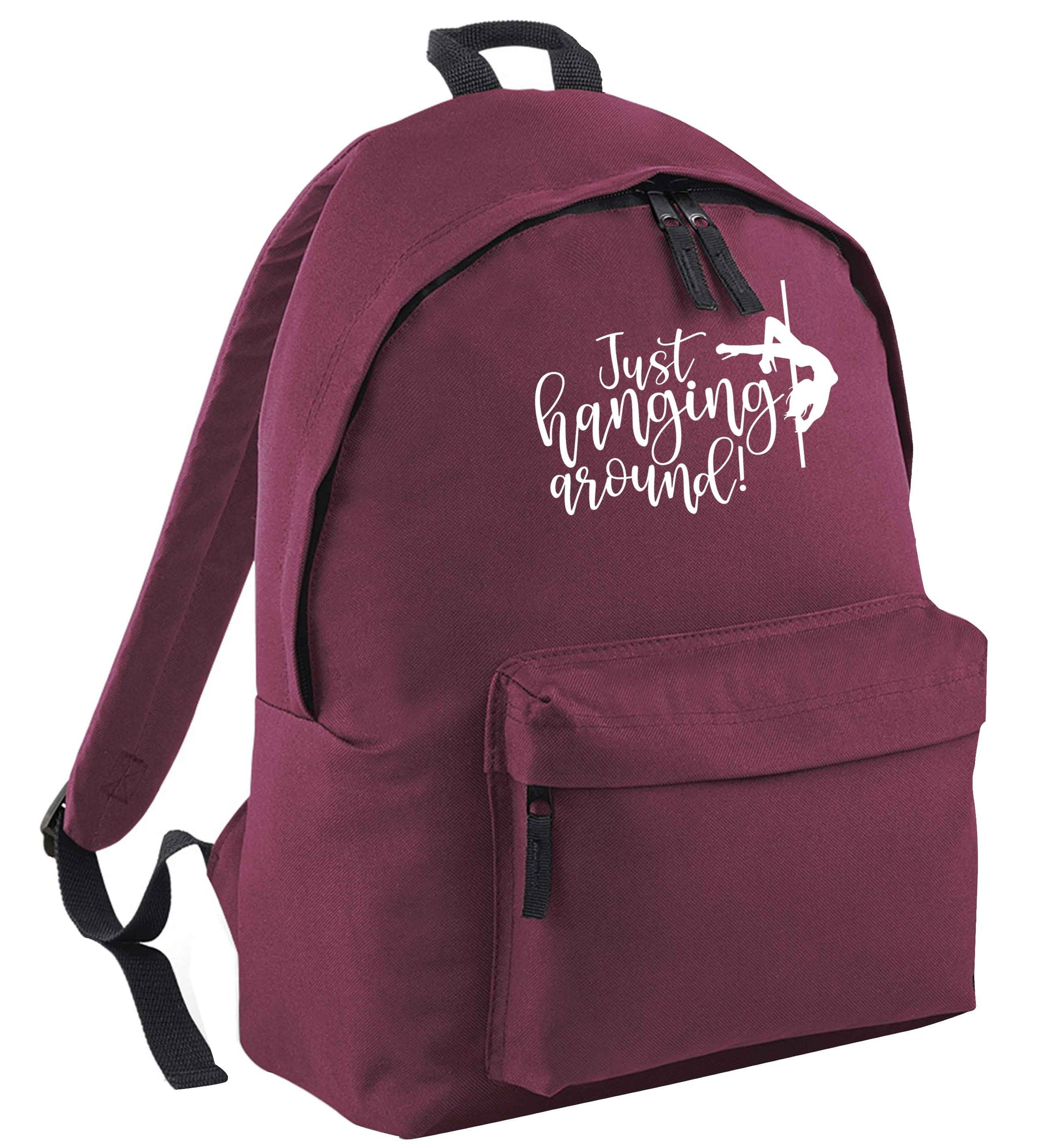 Best Things Happen Dancing maroon adults backpack
